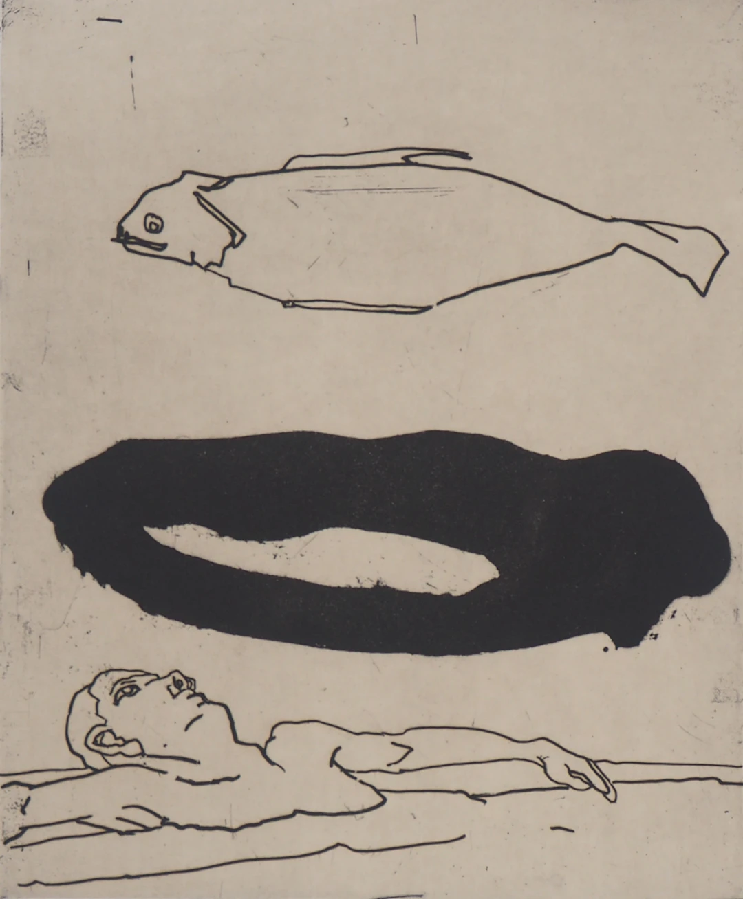 François Vincent - Bain de minuit, 1995- Gravure originale signée