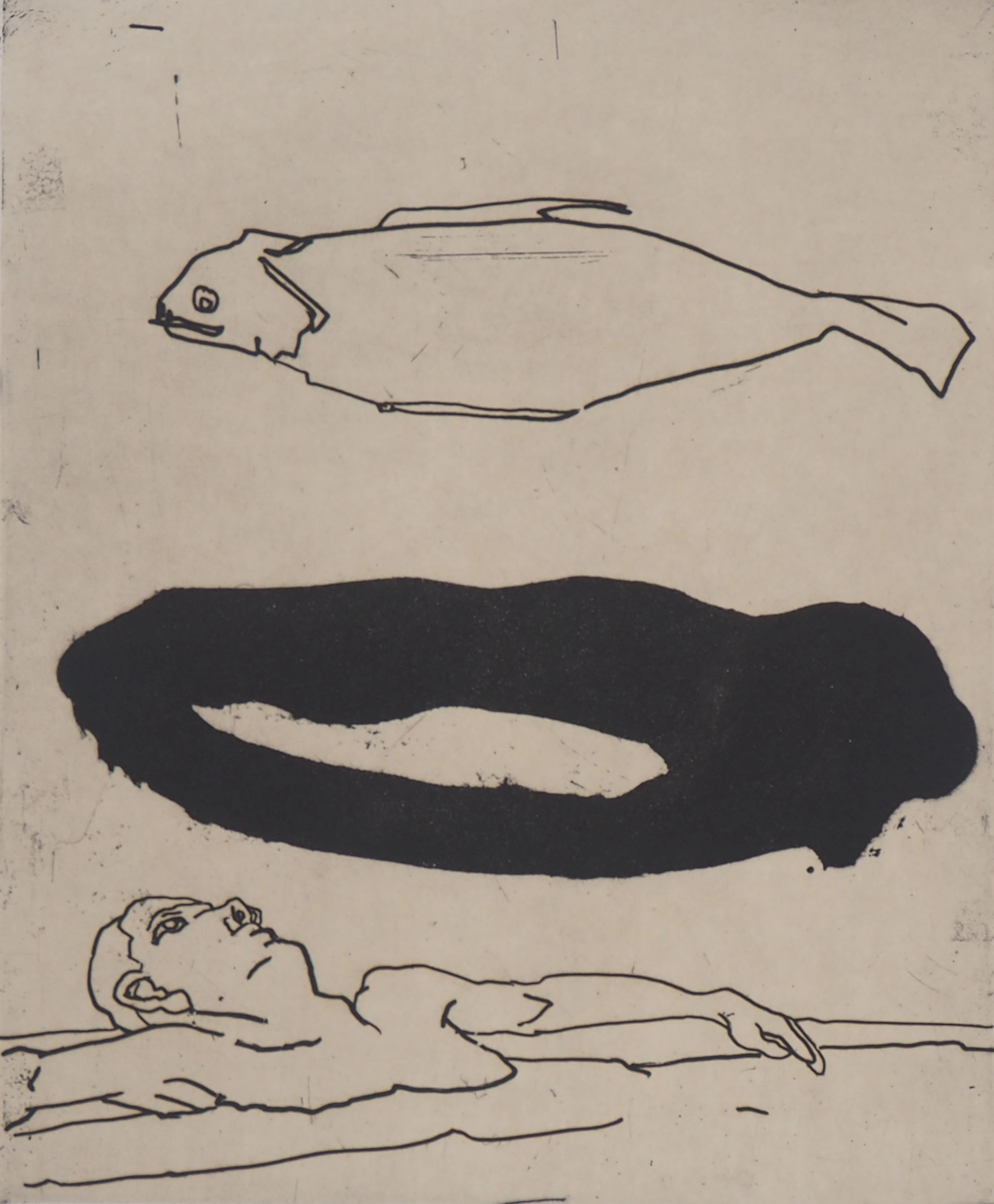 François Vincent - Bain de minuit, 1995- Gravure originale signée