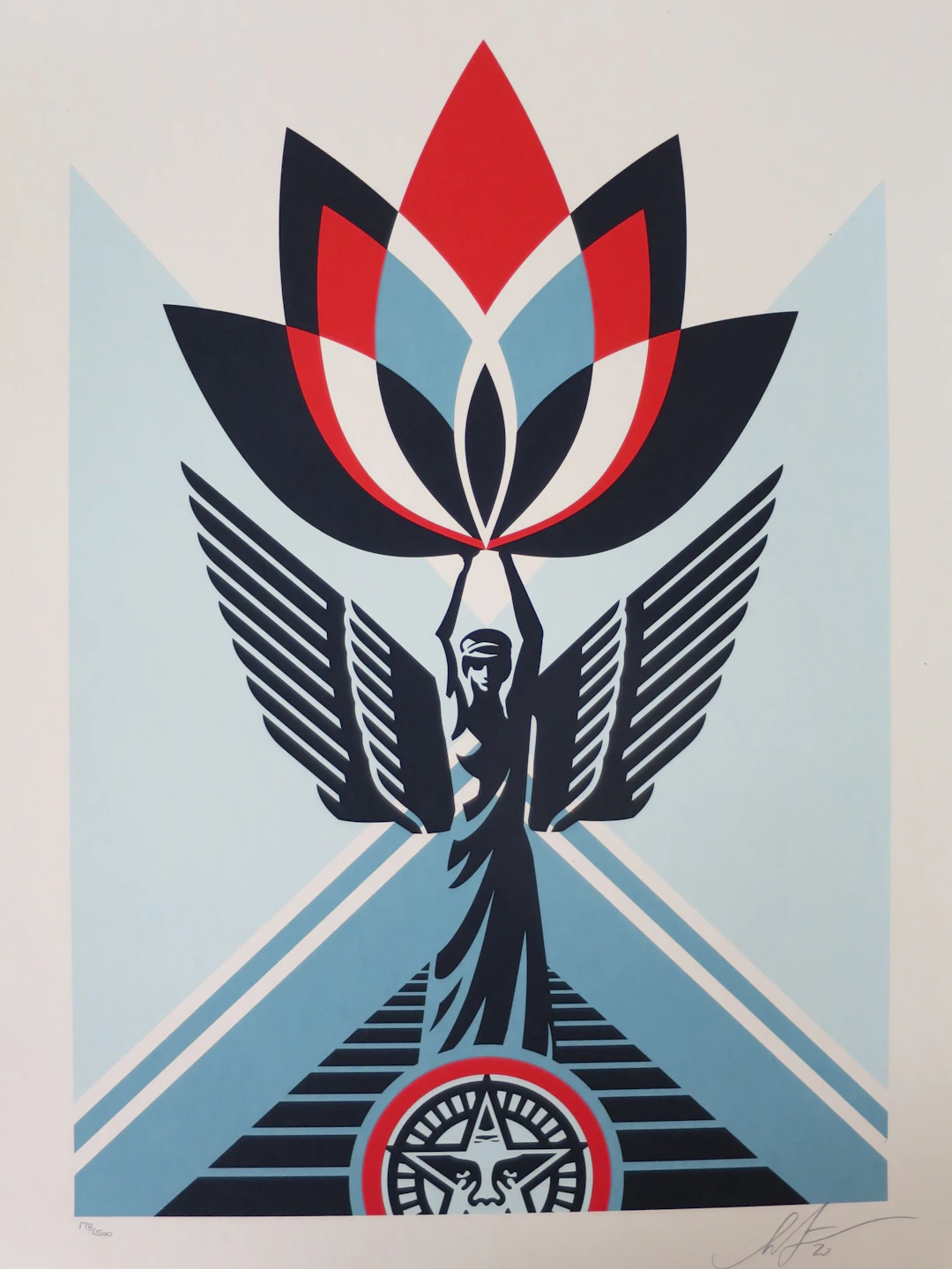 Shepard FAIREY (Obey) - Lotus Angel - Sérigraphie signée au crayon