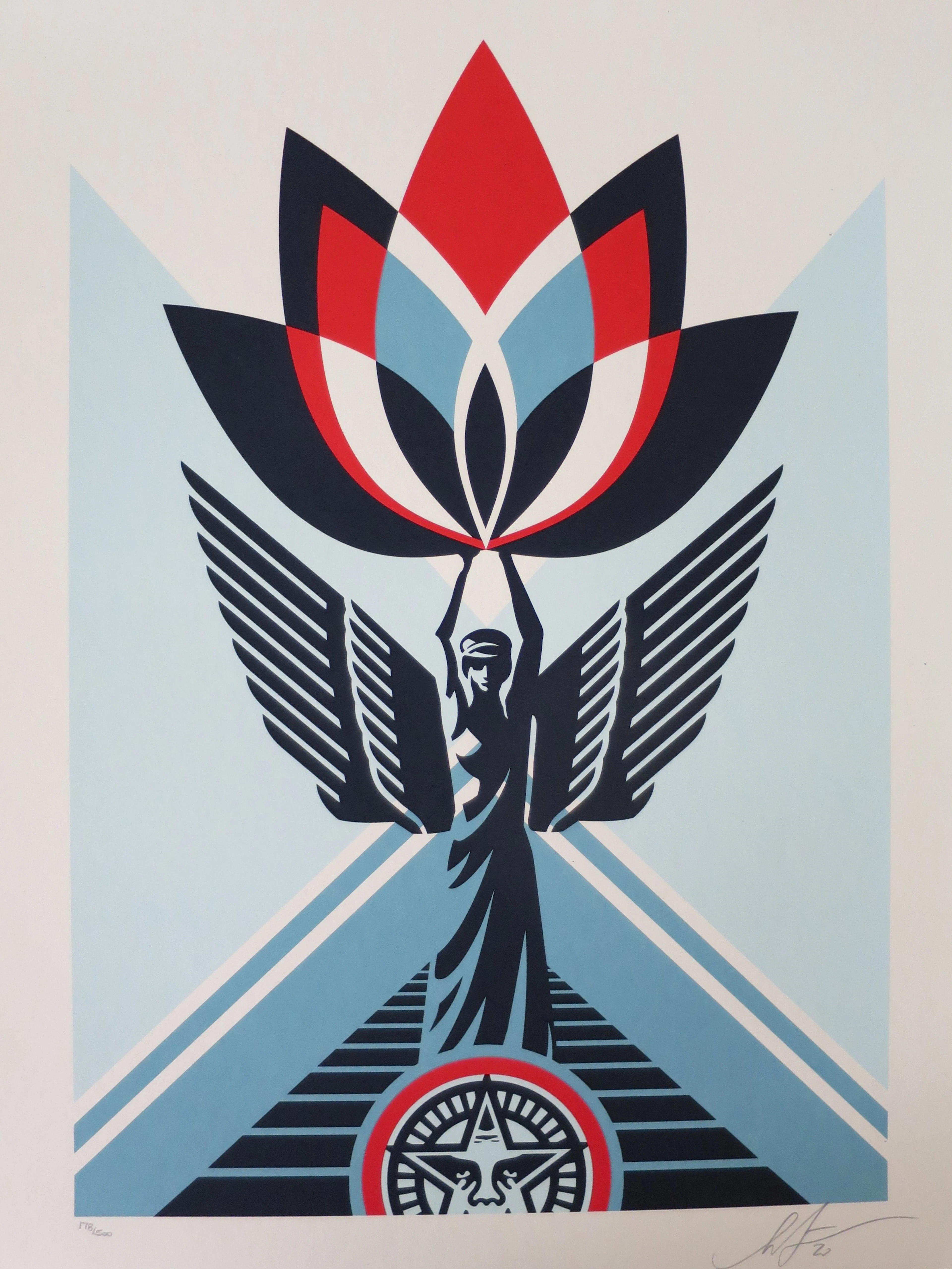 Shepard FAIREY (Obey) - Lotus Angel - Sérigraphie signée au crayon