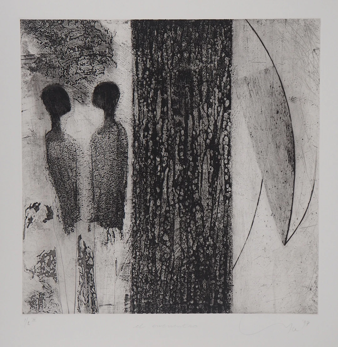 LUCE : Personnages surréalistes (El envementro), 1994 - Gravure Originale