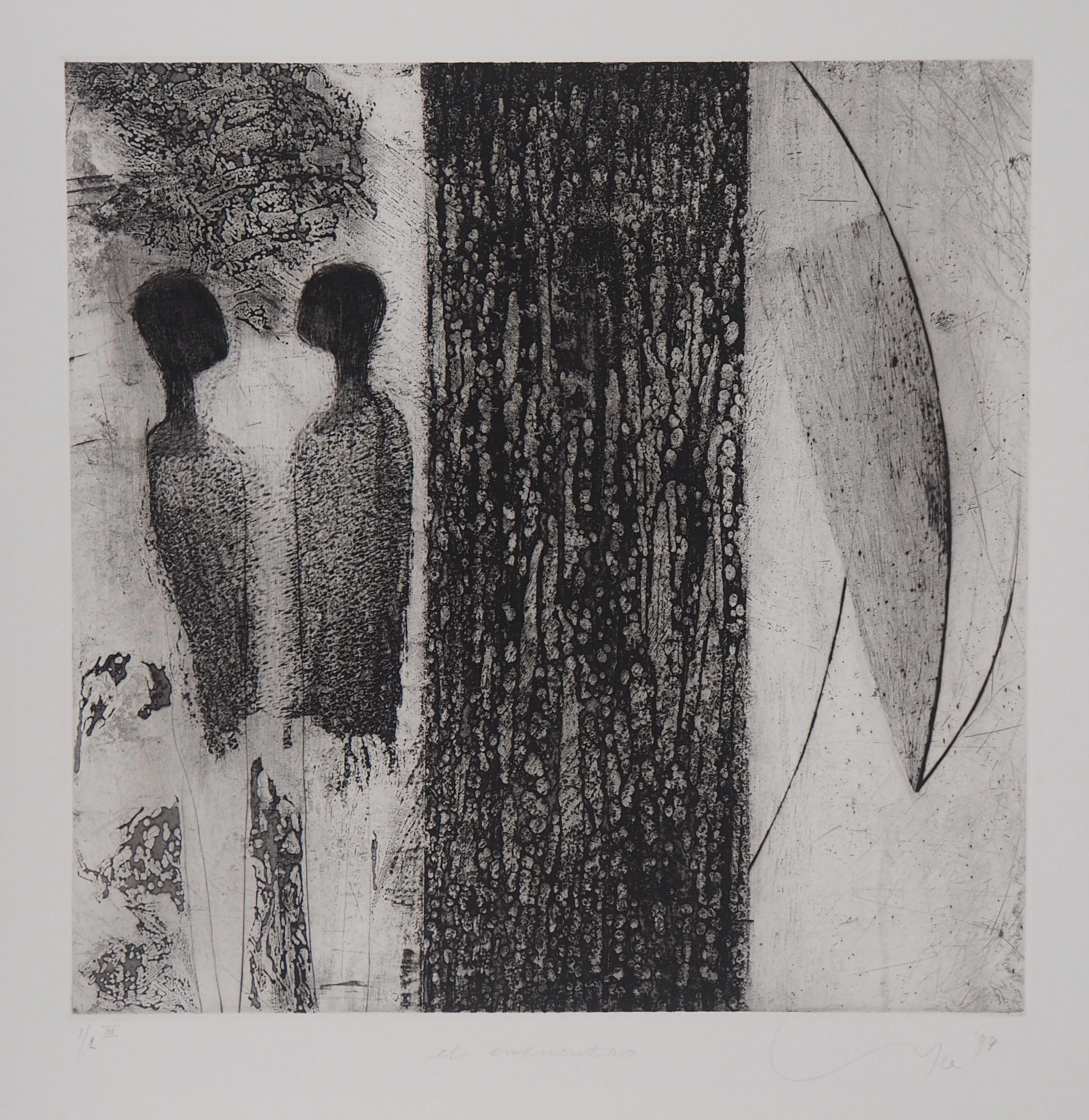 LUCE : Personnages surréalistes (El envementro), 1994 - Gravure Originale