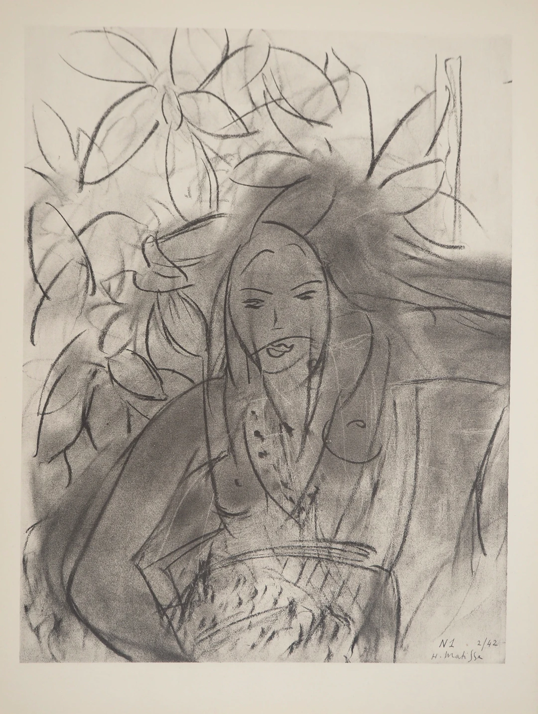 Henri MATISSE : Nu aux fleurs, Lithographie signée