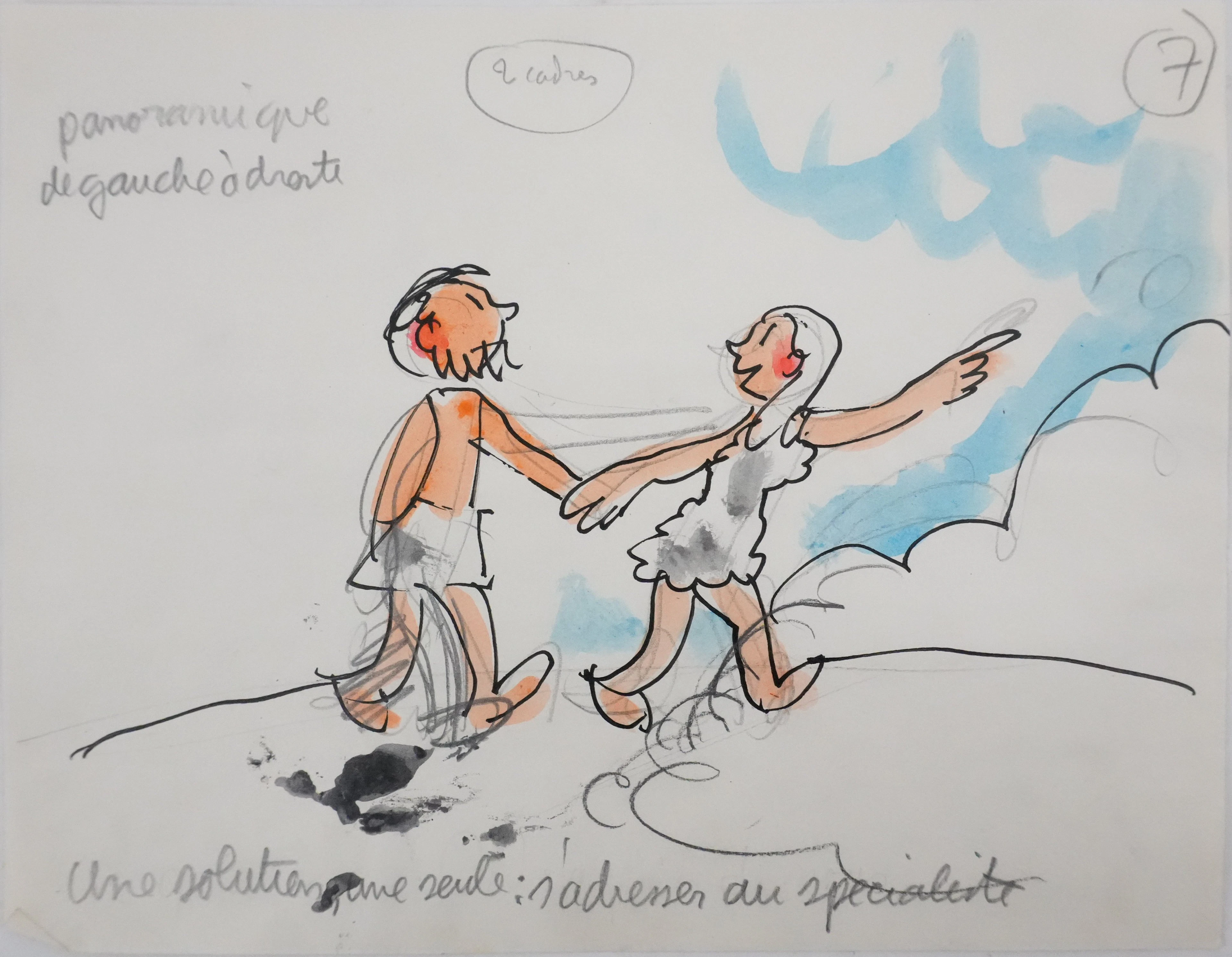Jean EFFEL : Teinturier, Le spécialiste, Aquarelle originale