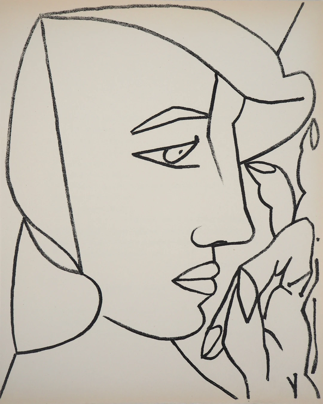 Françoise GILOT : Femme de profil, 1951 - Lithographie originale