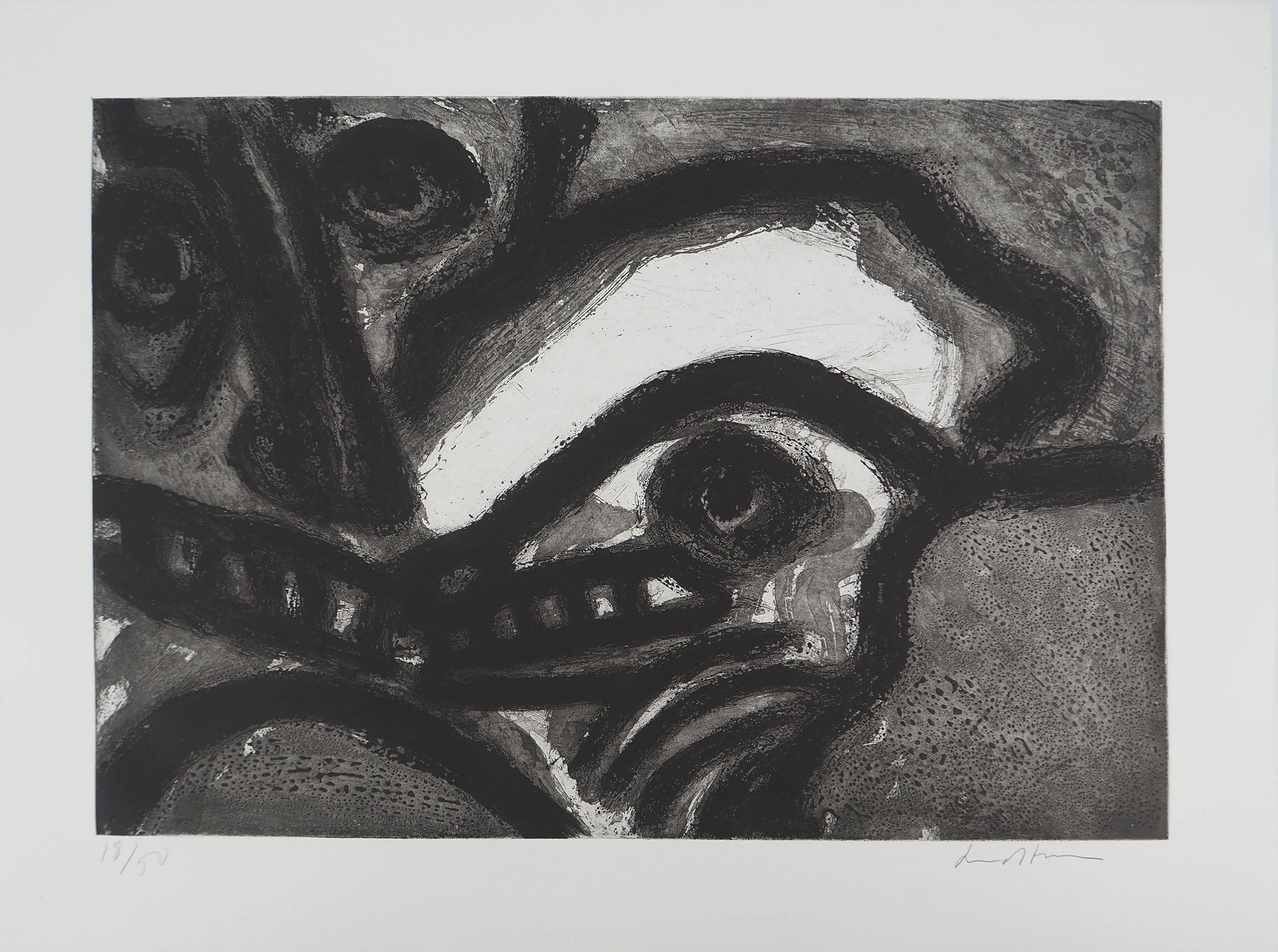 Bengt LINDSTROM : Le Maître et son chien, Gravure originale signée