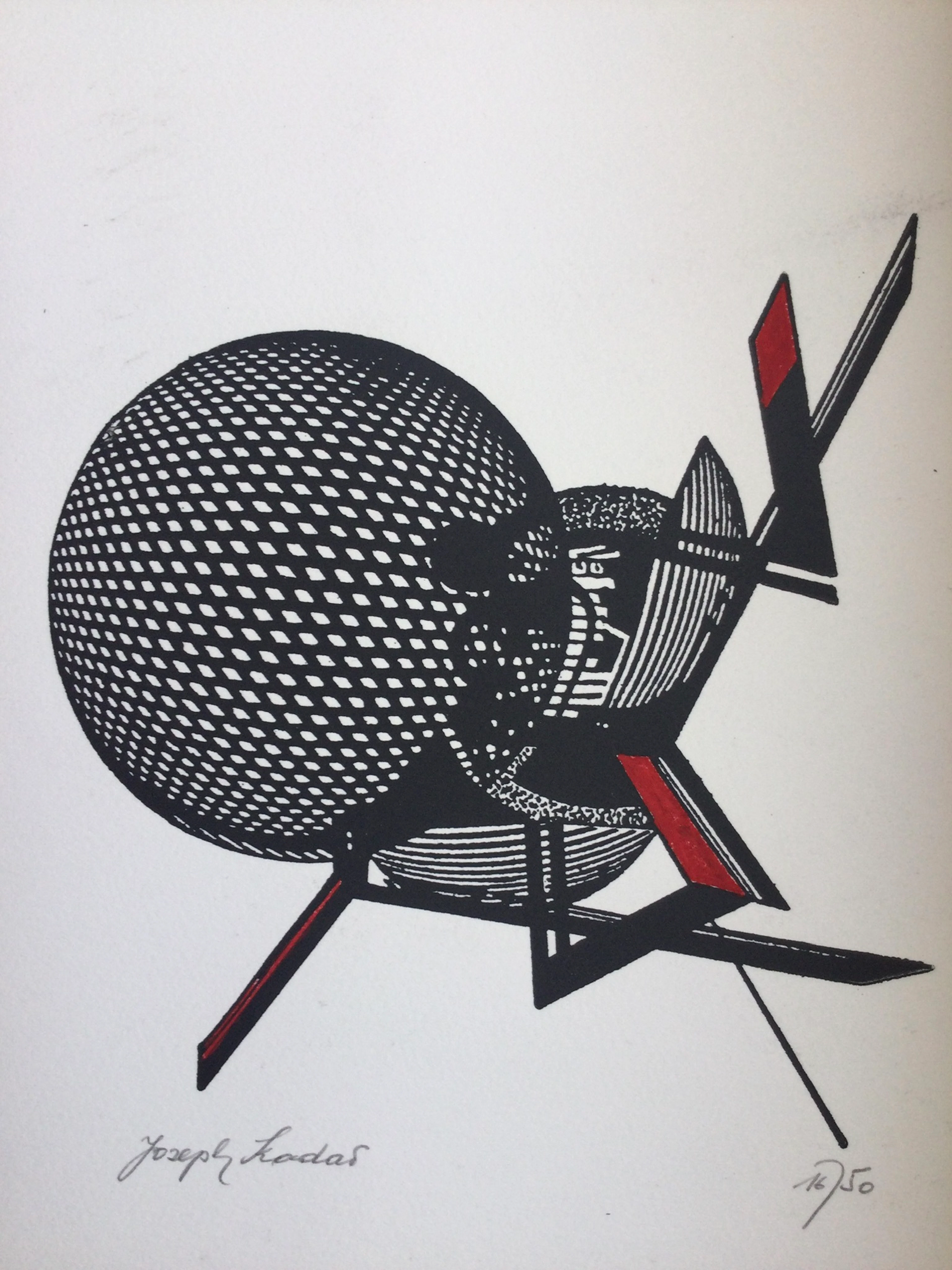 Joseph KADAR - Composition - Lithographie originale réhaussée signée