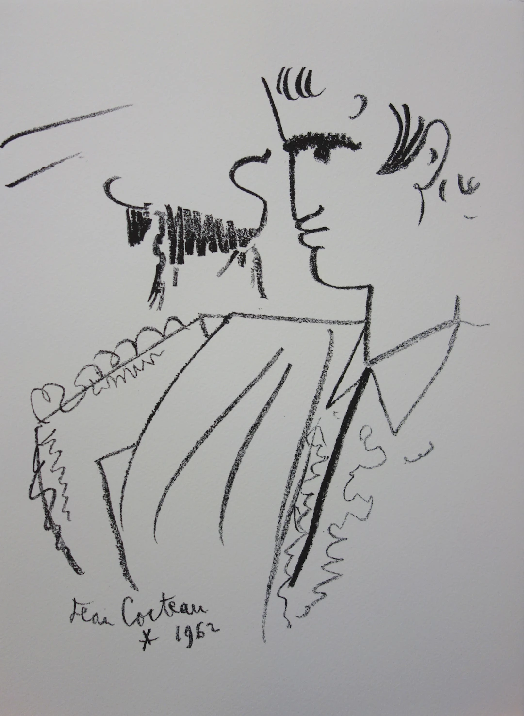 Jean COCTEAU : En attente de l’attaque - Lithographie signée