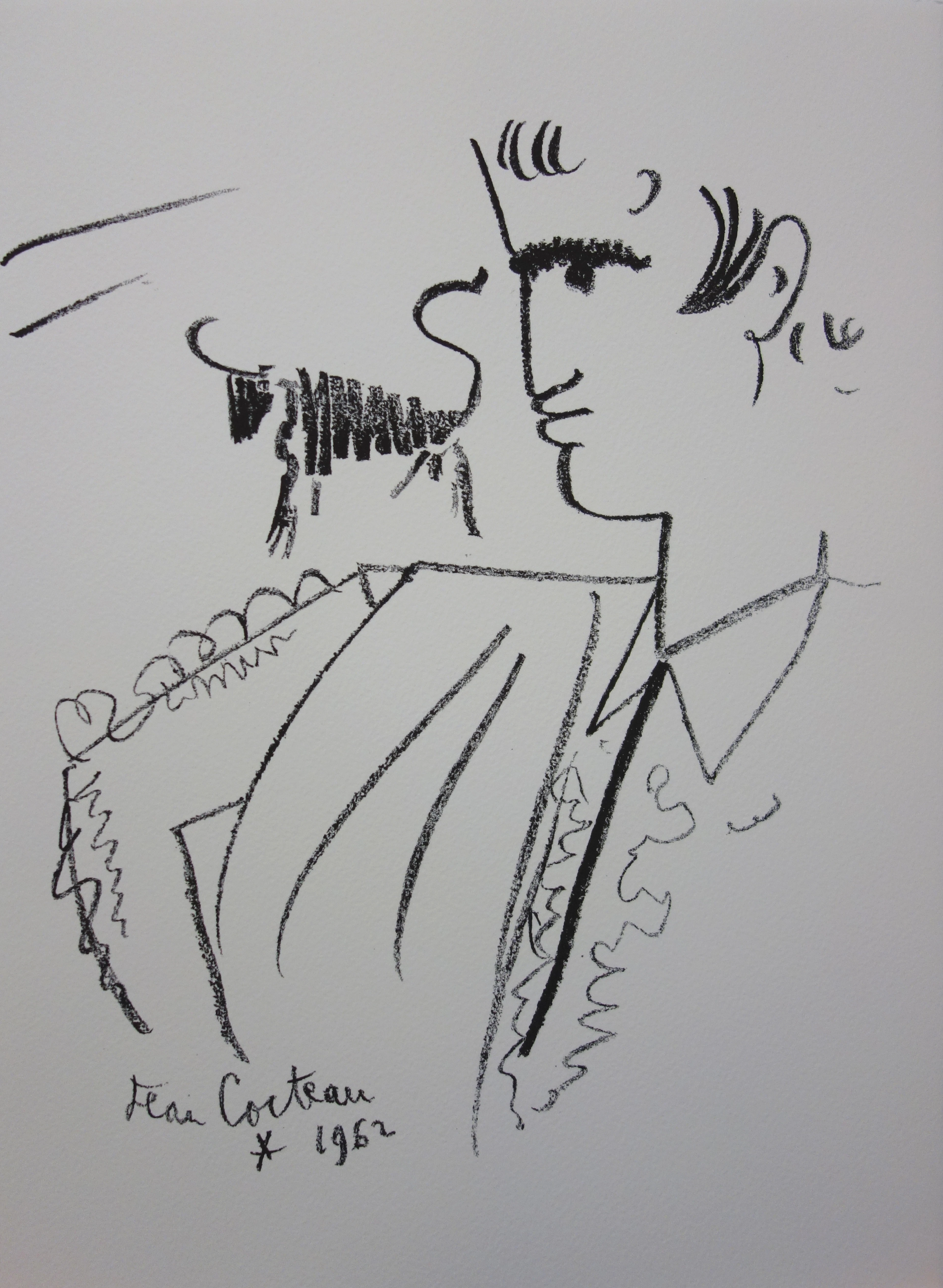 Jean COCTEAU : En attente de l’attaque - Lithographie signée