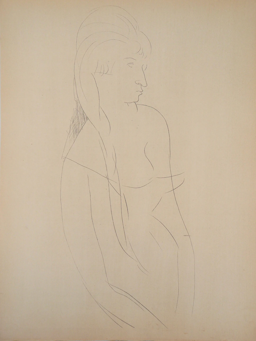 Amedeo MODIGLIANI (d’après) : Femme en cheveux - Lithographie