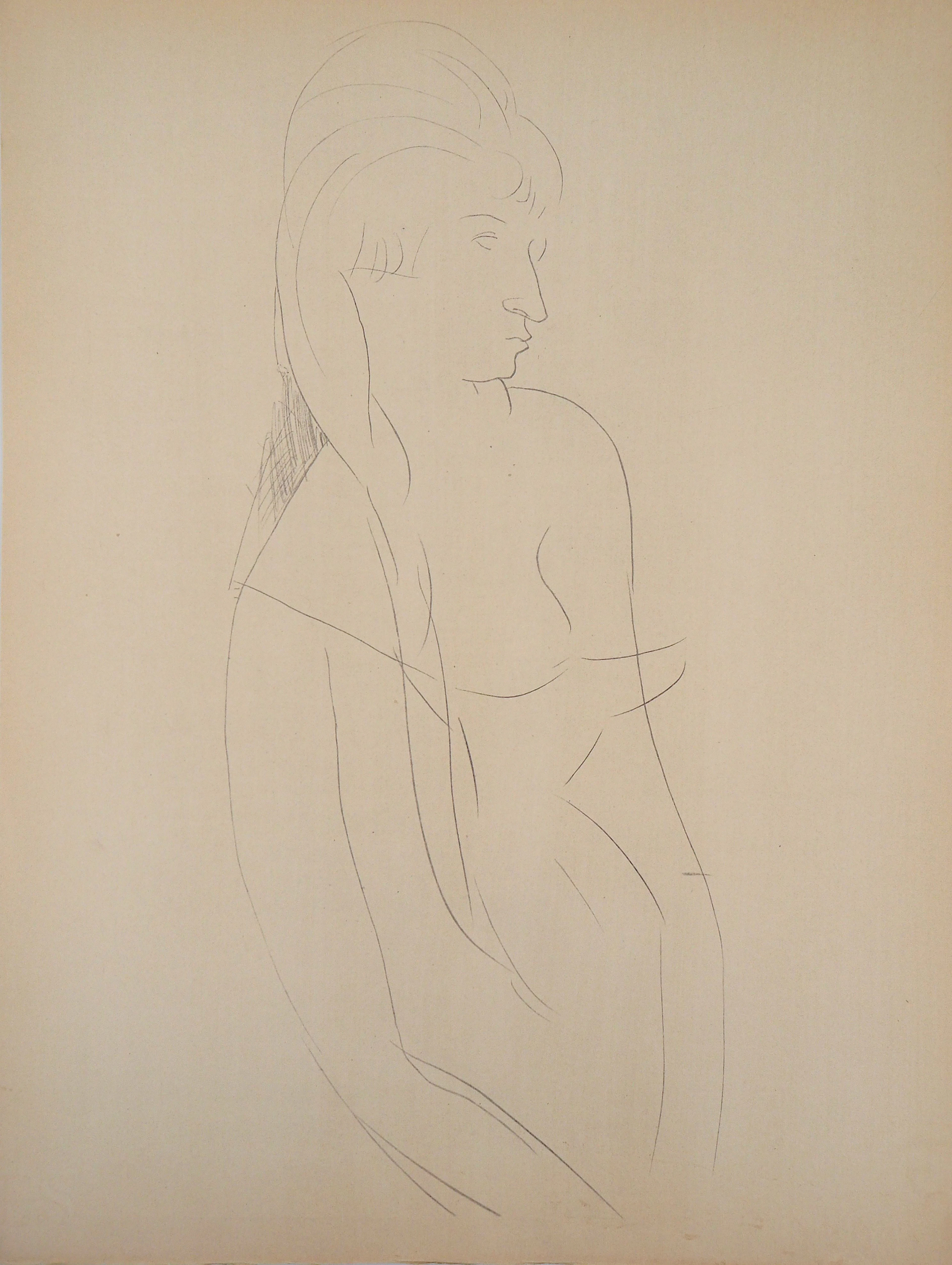 Amedeo MODIGLIANI (d’après) : Femme en cheveux - Lithographie
