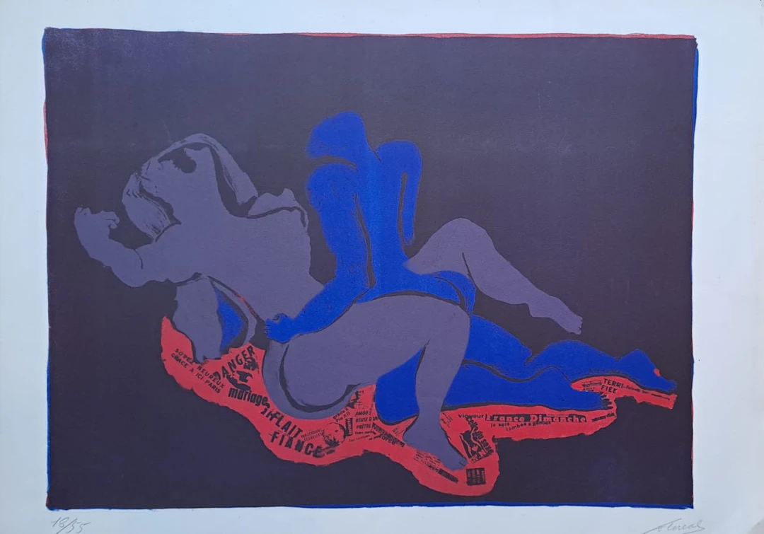 Floréal - L’étreinte - Lithographie originale signée et numérotée au crayon