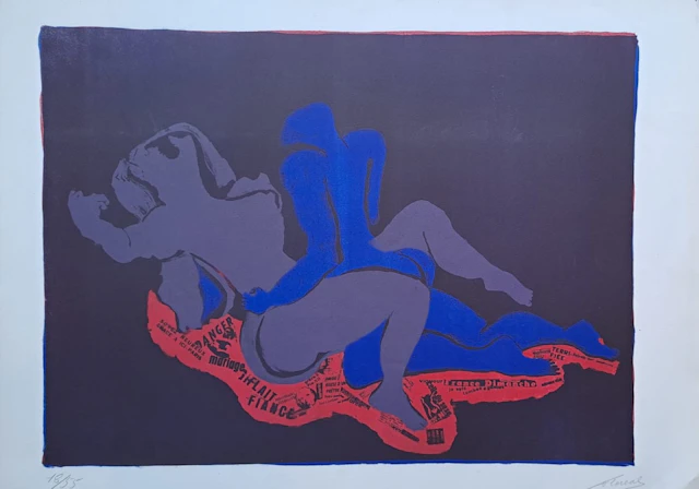 Floréal - L’étreinte - Lithographie originale signée et numérotée au crayon