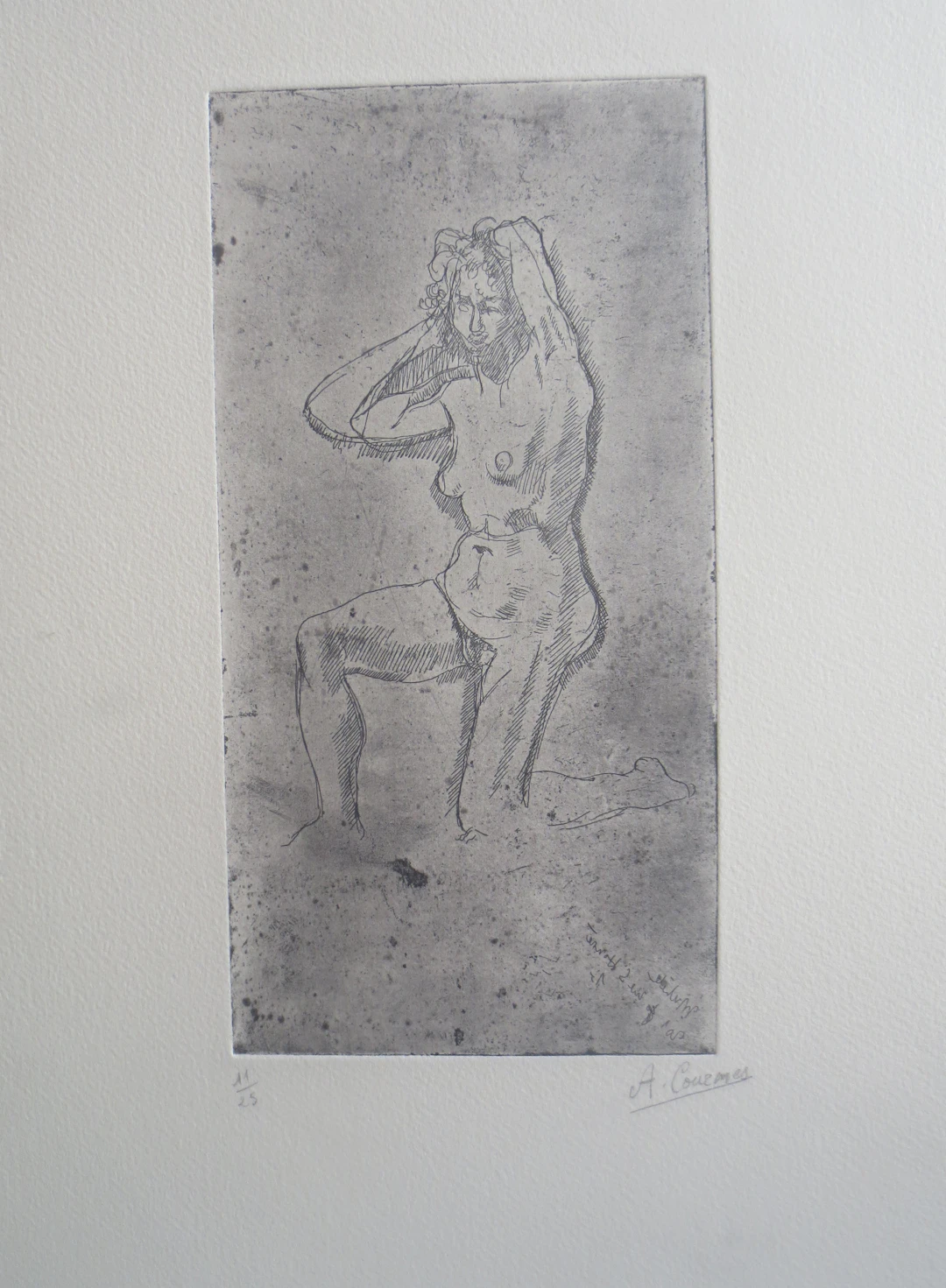 Alfred COURMES - Etude de nu - Gravure signée au crayon
