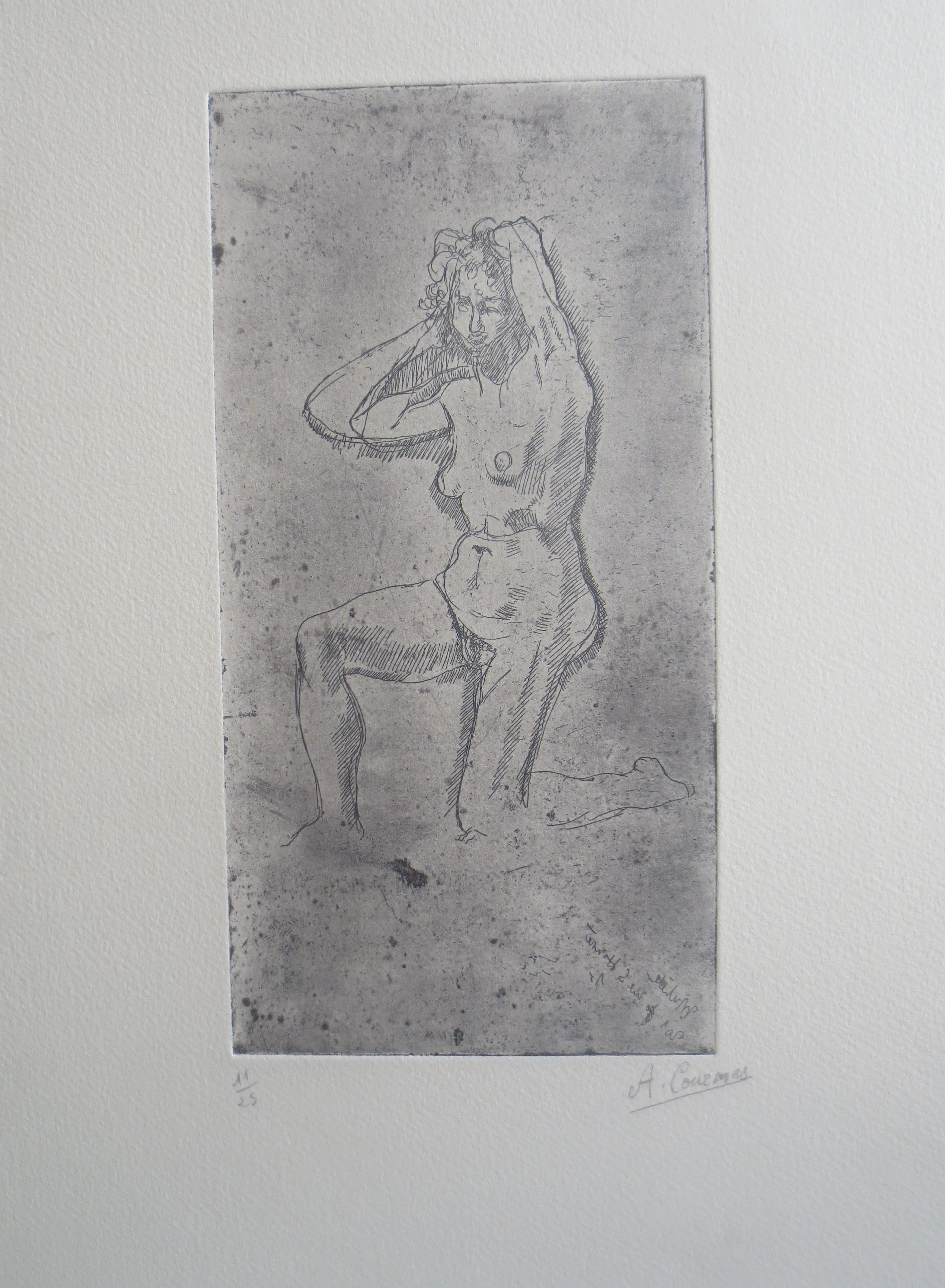 Alfred COURMES - Etude de nu - Gravure signée au crayon
