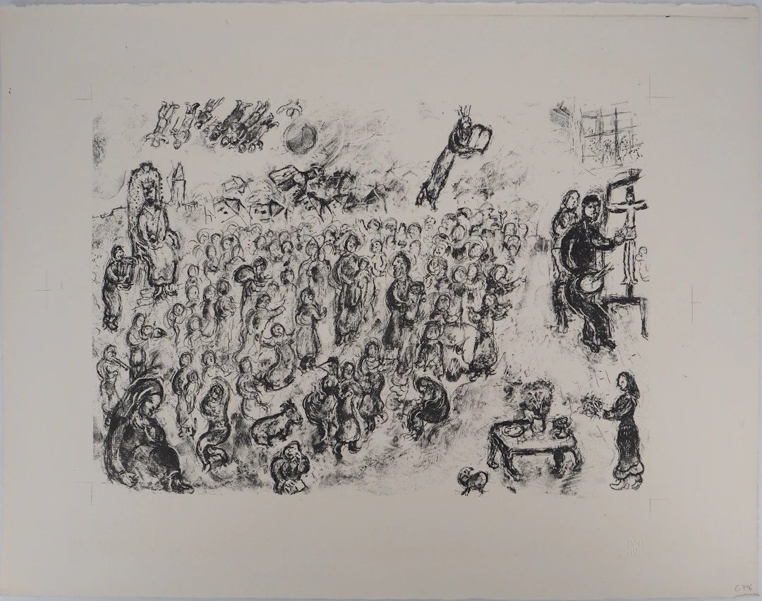 Marc CHAGALL : Le monde de la Bible, Lithographie originale