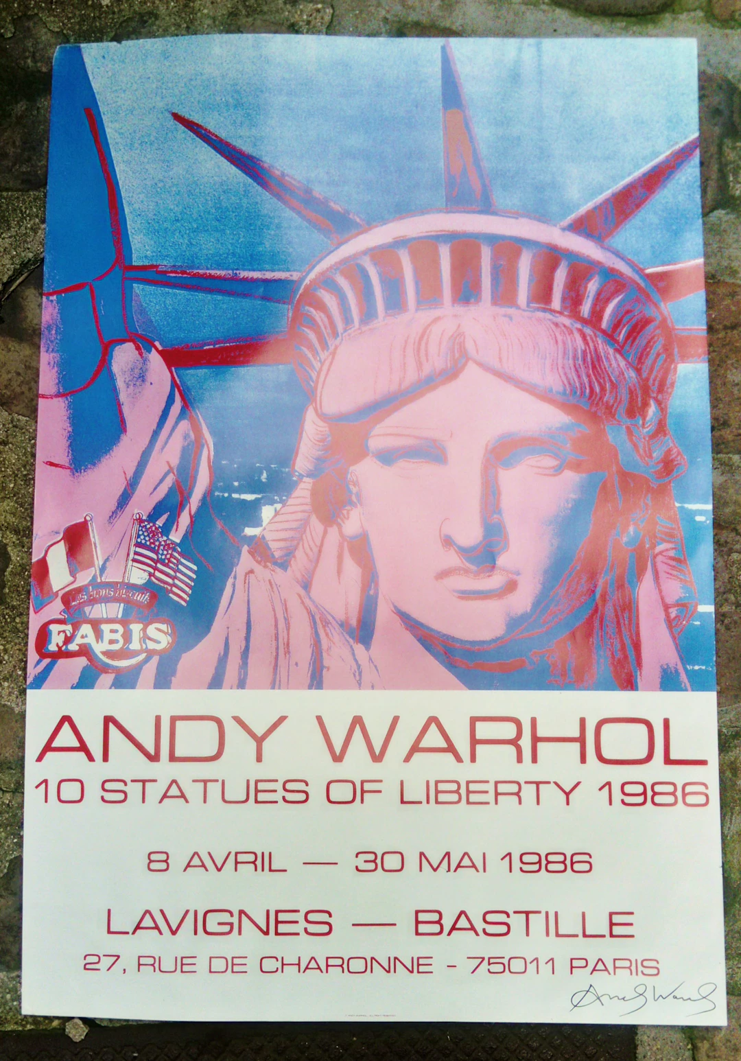 Andy Warhol - 10 statues of Liberty, 1986, Affiche signée à la main