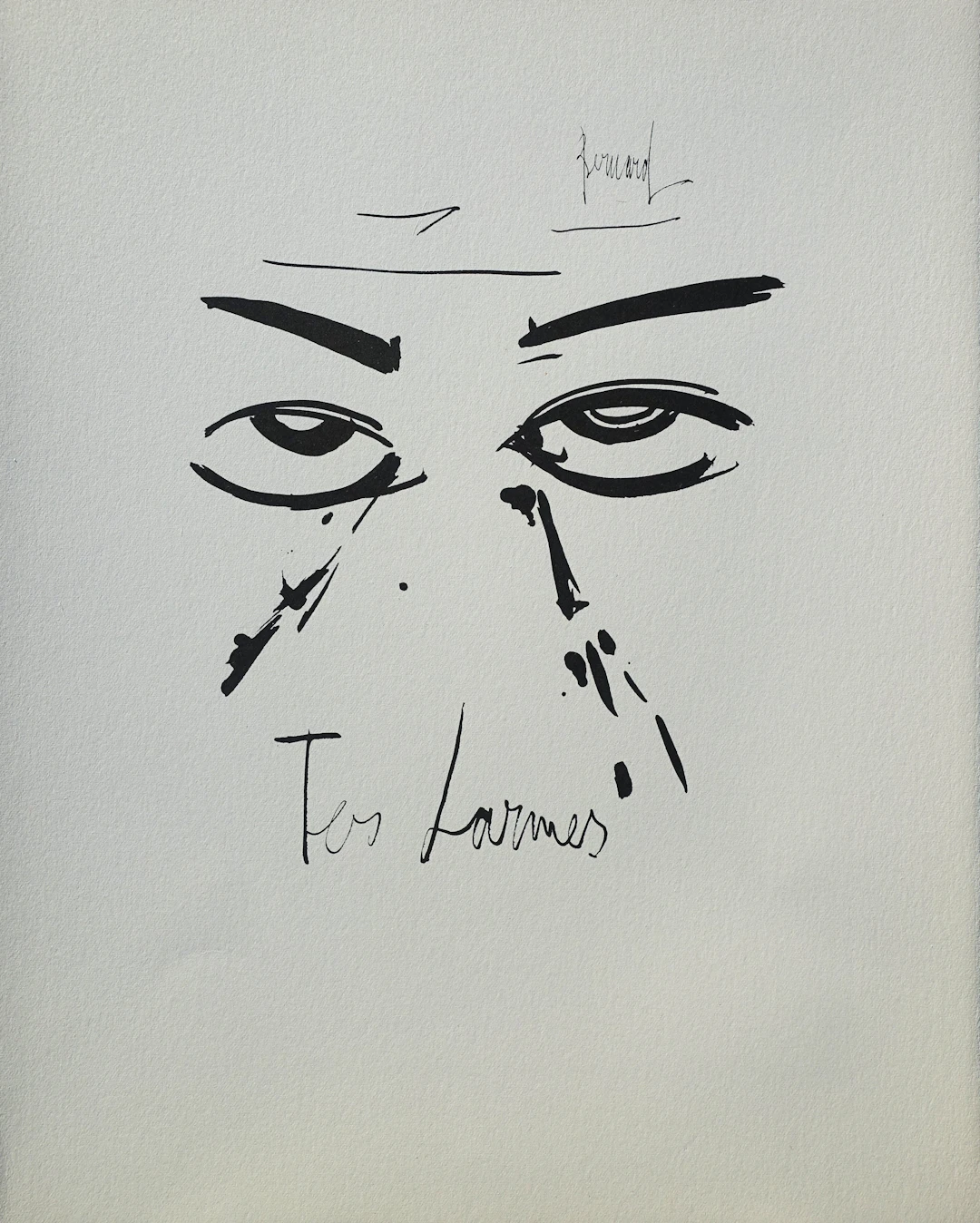 Bernard BUFFET : Tes larmes, Gravure originale signée
