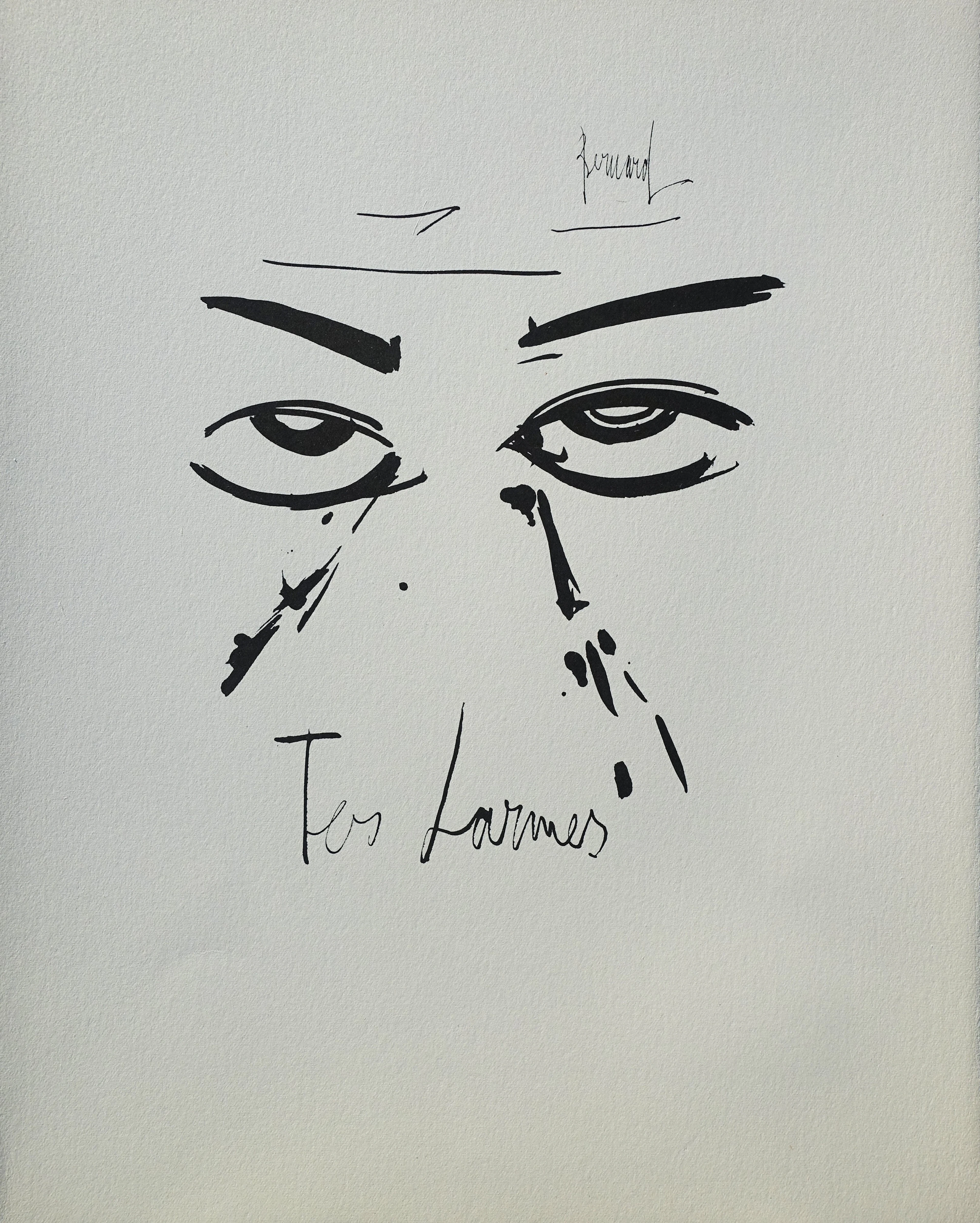 Bernard BUFFET : Tes larmes, Gravure originale signée