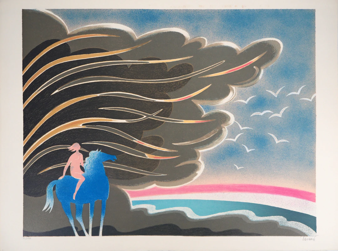 Albert ZAVARO : Amazone - Lithographie originale signée