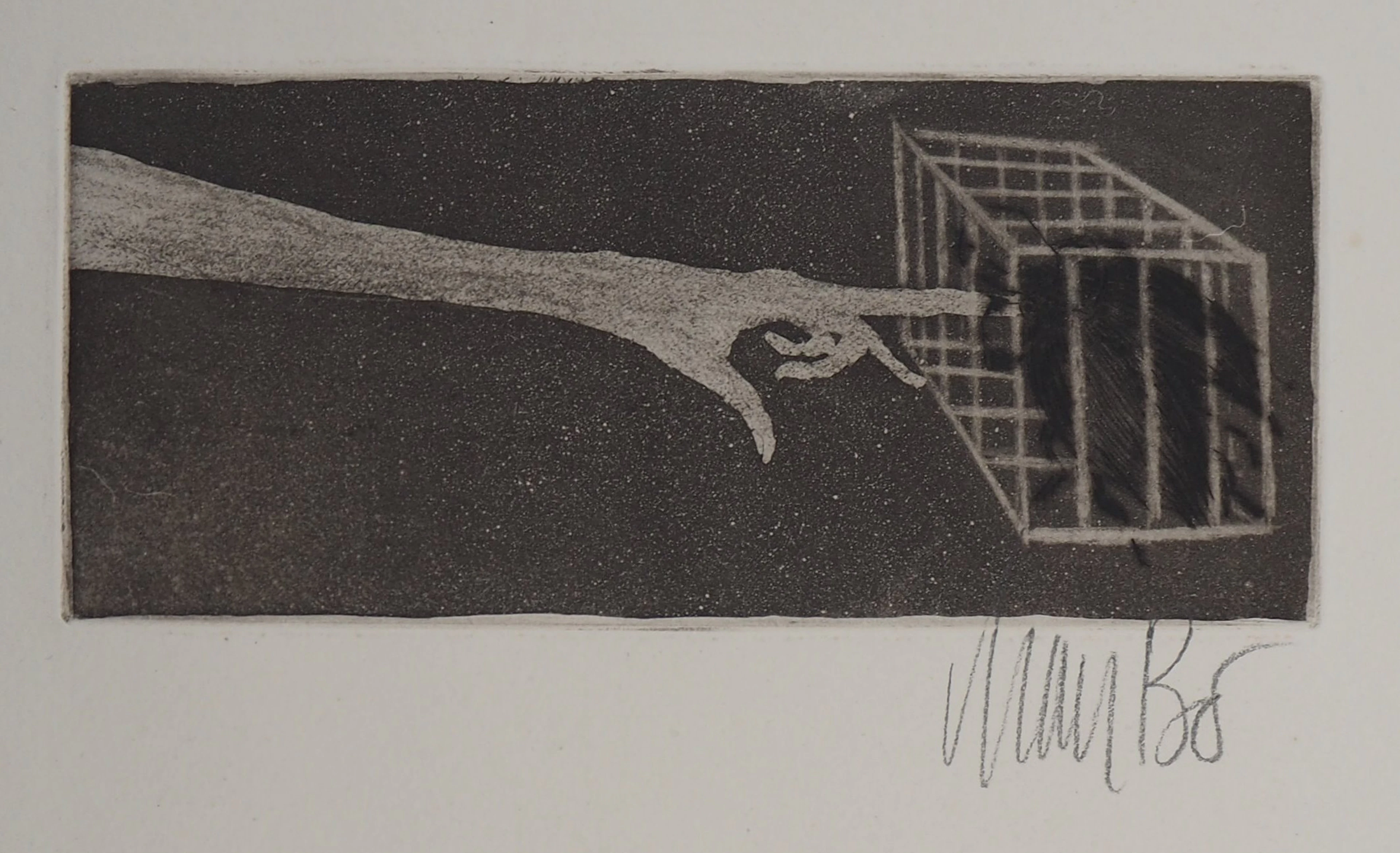 Lars BO : Le touche et le bête - Gravure originale signée au crayon