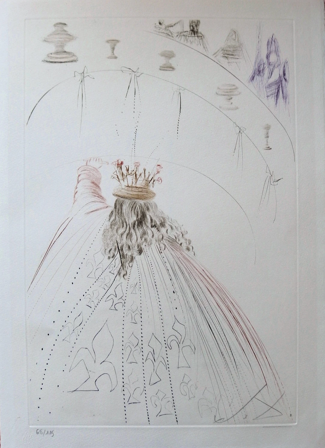 Salvador DALI : Les chevaliers du roi Arthur - Gravure originale Signée