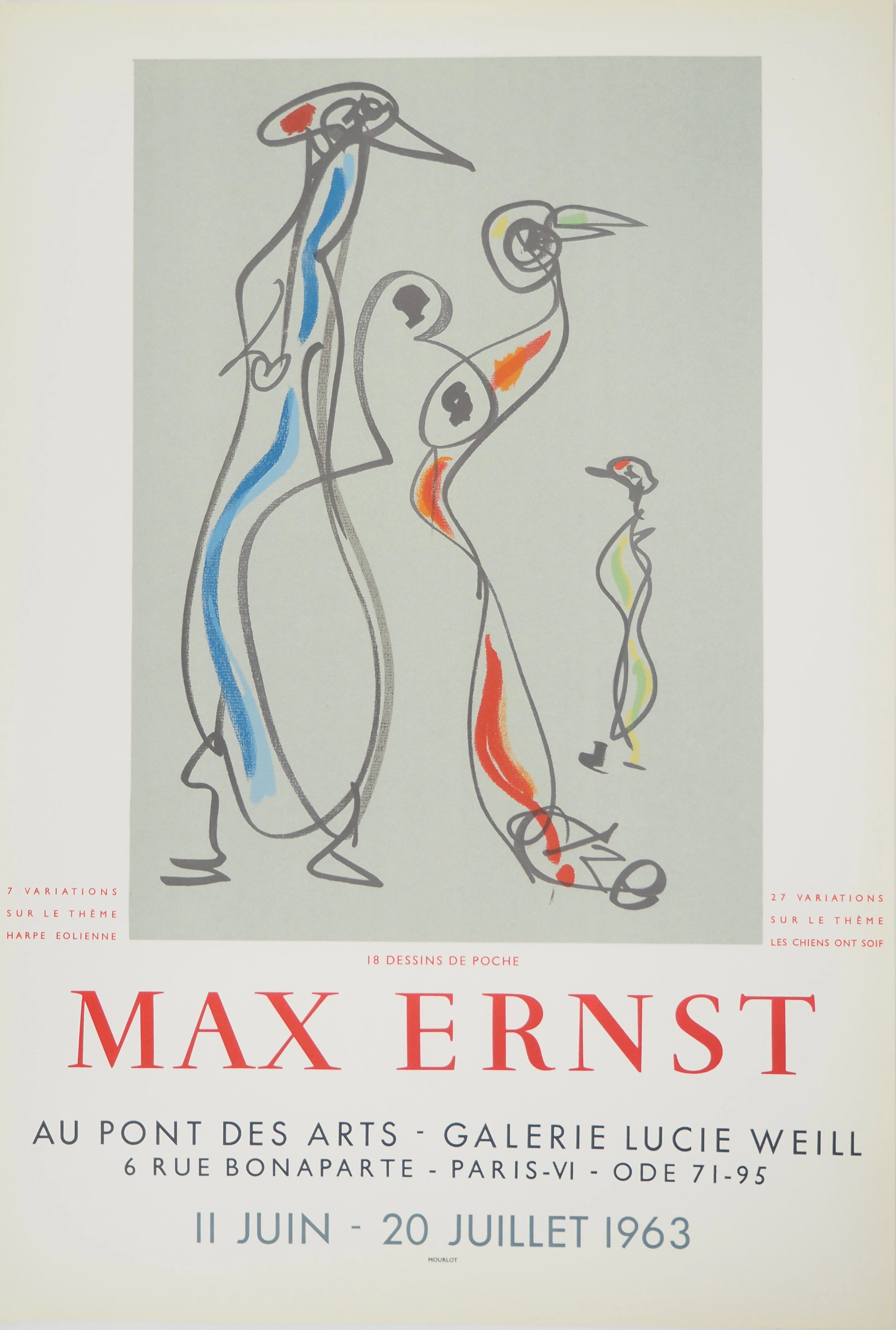 Max ERNST : Oiseaux surréalistes, Affiche en lithographie originale