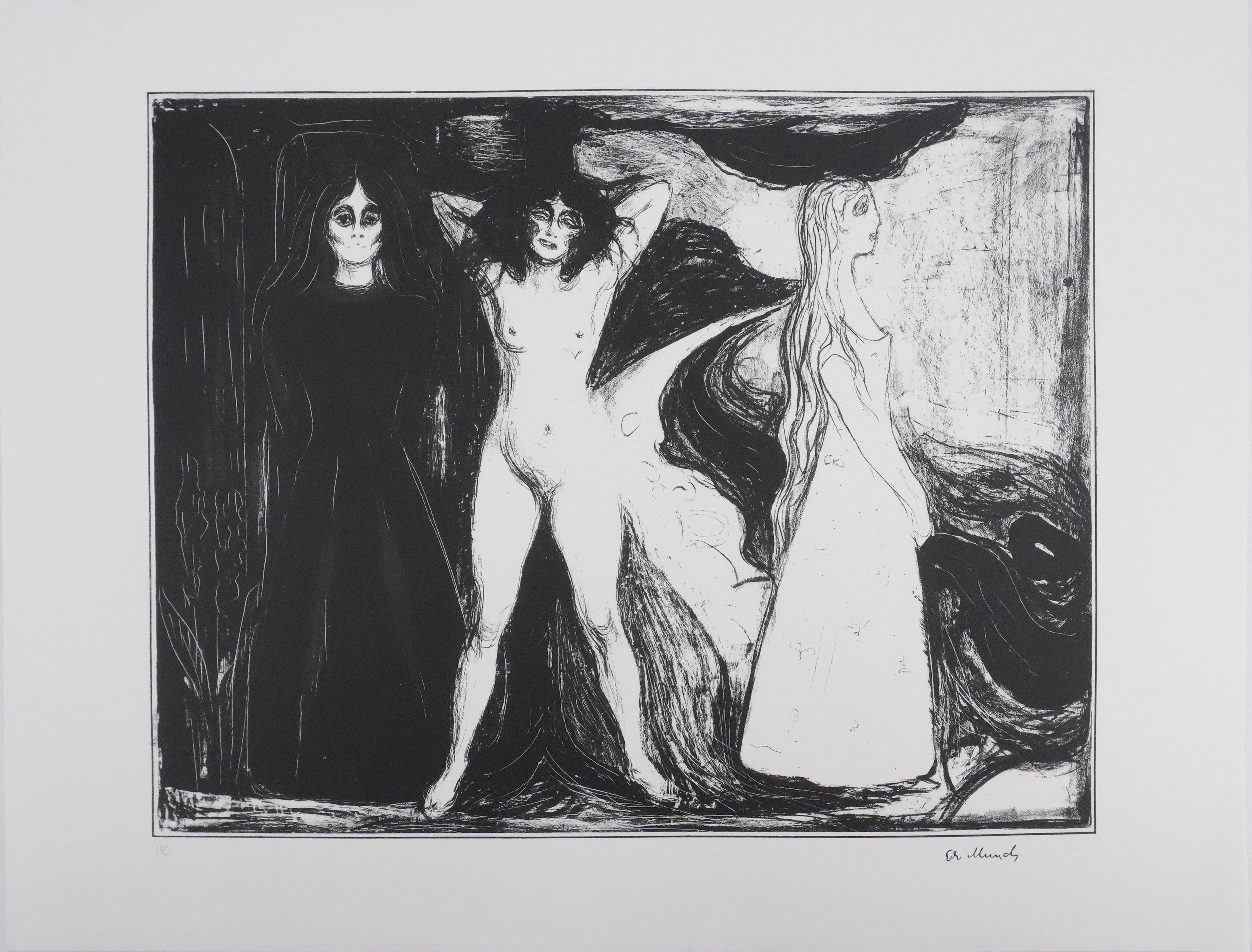 Edvard MUNCH : Les trois âges de la femme, Lithographie signée