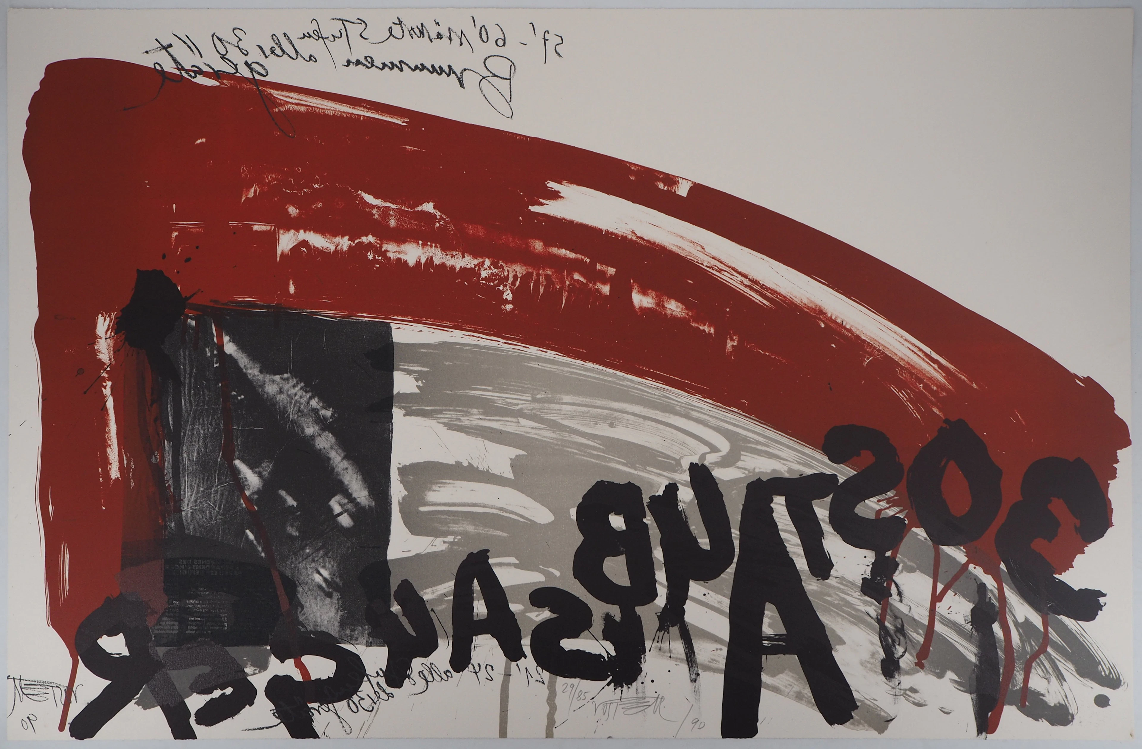 Wolf VOSTELL - Le cri : L’attaque nocturne - Lithographie originale