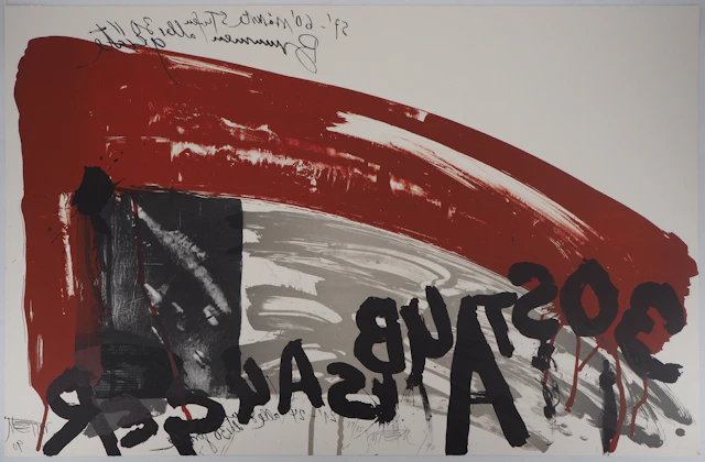 Wolf VOSTELL - Le cri : L’attaque nocturne - Lithographie originale
