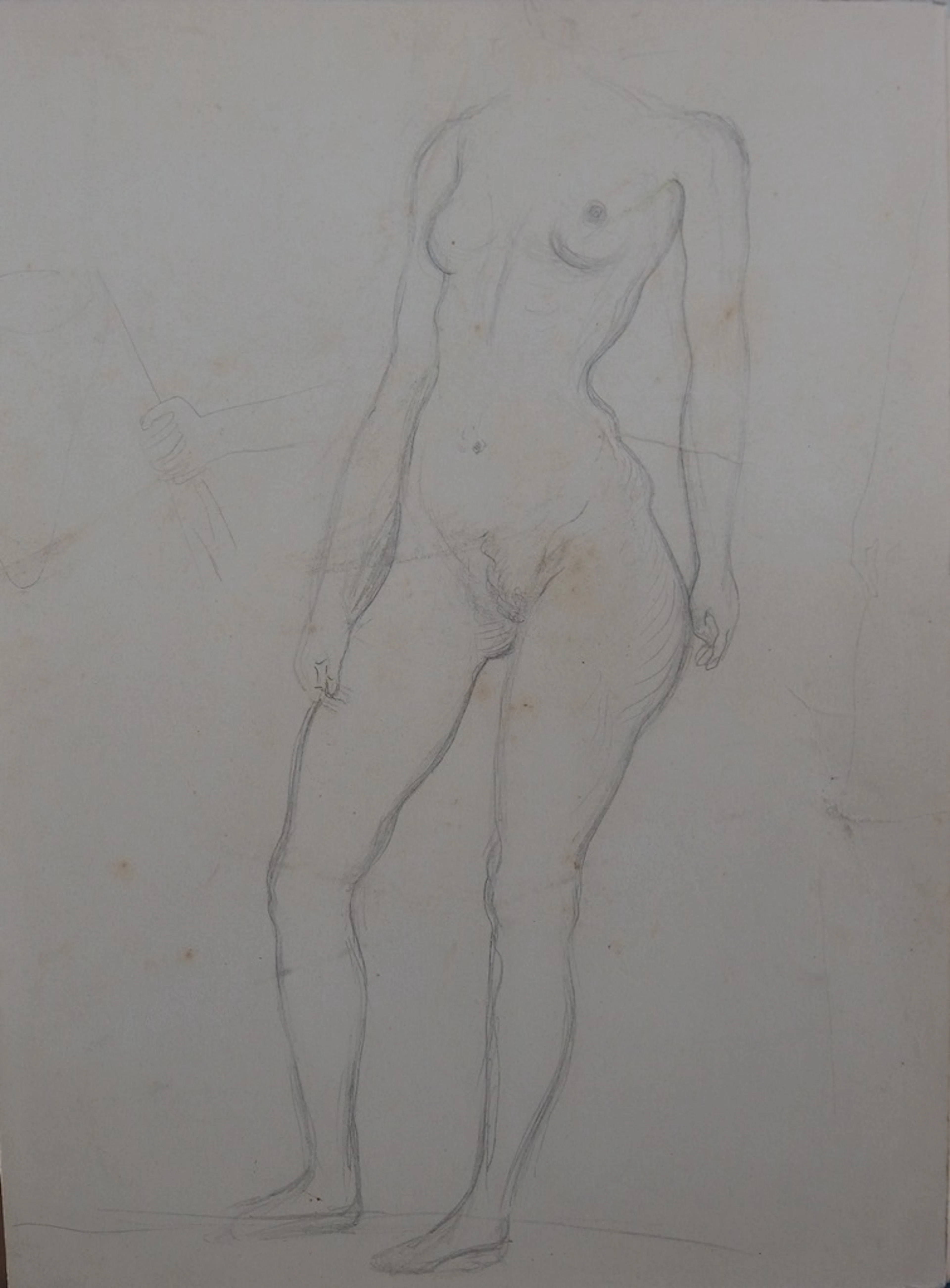 Salvador DALI - Modèle nu debout - Dessin original de la collection Paul Eluard