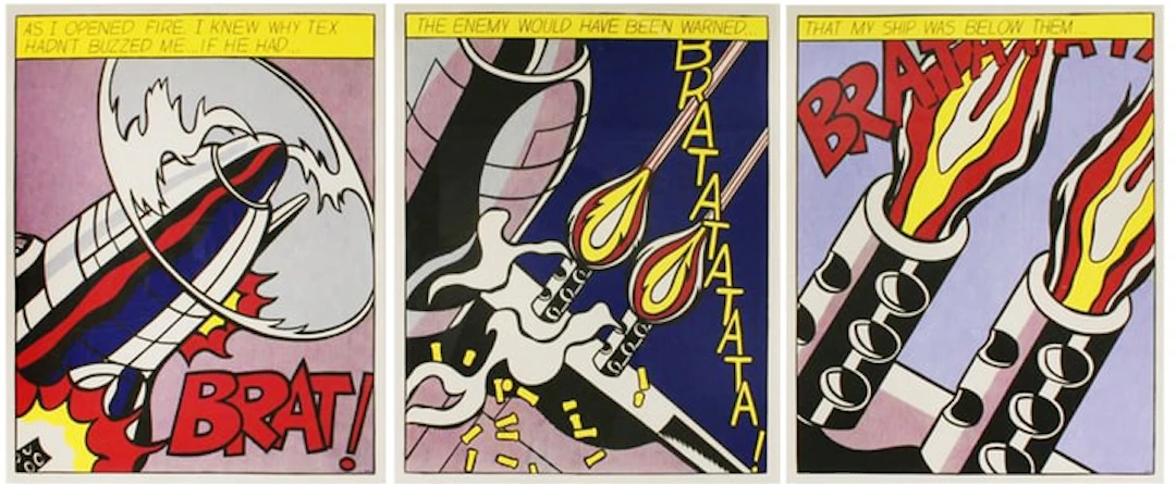 Roy LICHTENSTEIN - AS I OPERED FIRE - Triptyque - 1964