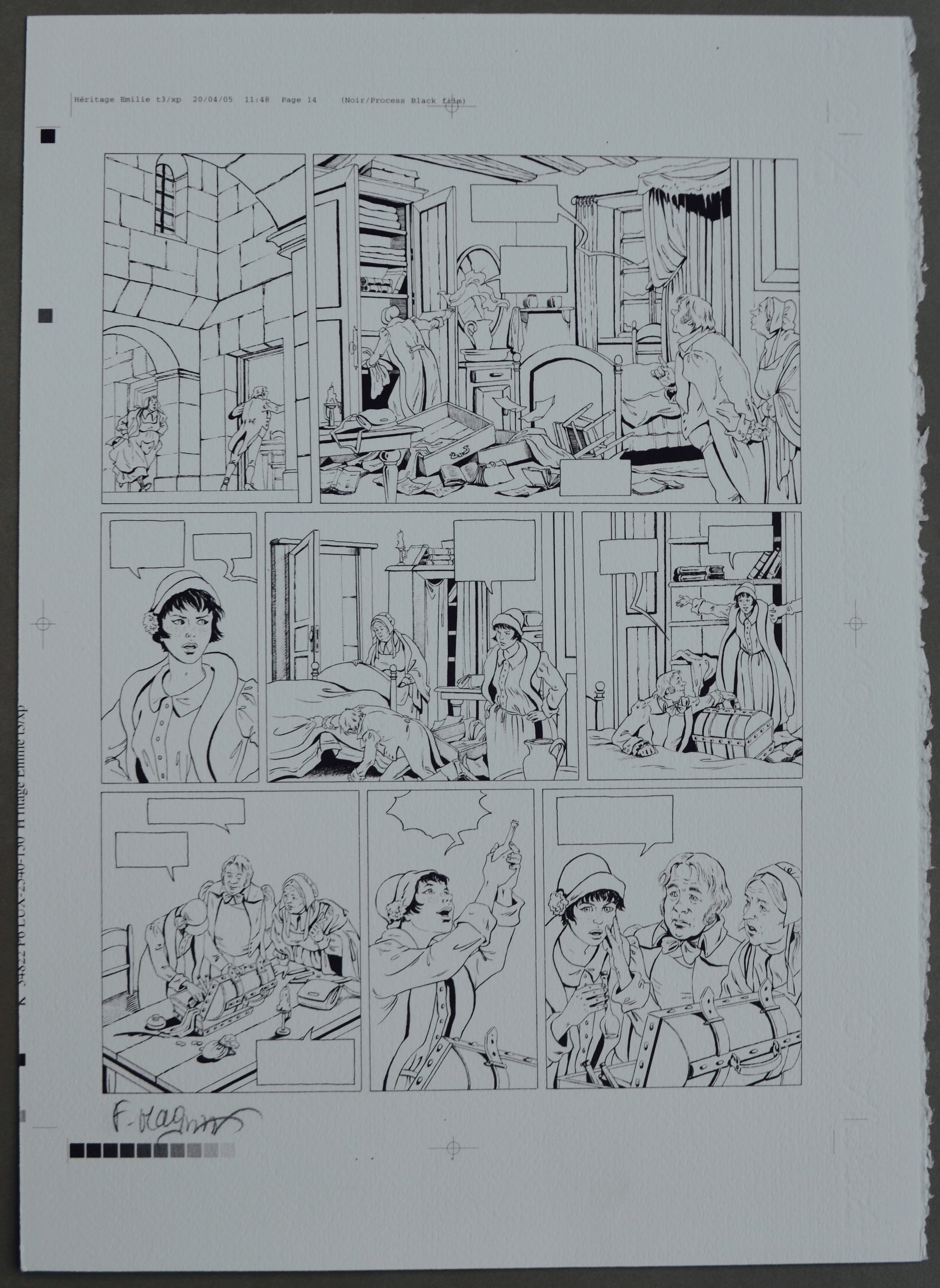 Florence Magnin - Héritage Emilie T03 L’ÉXILÉ, 2004 - Planche offset signée