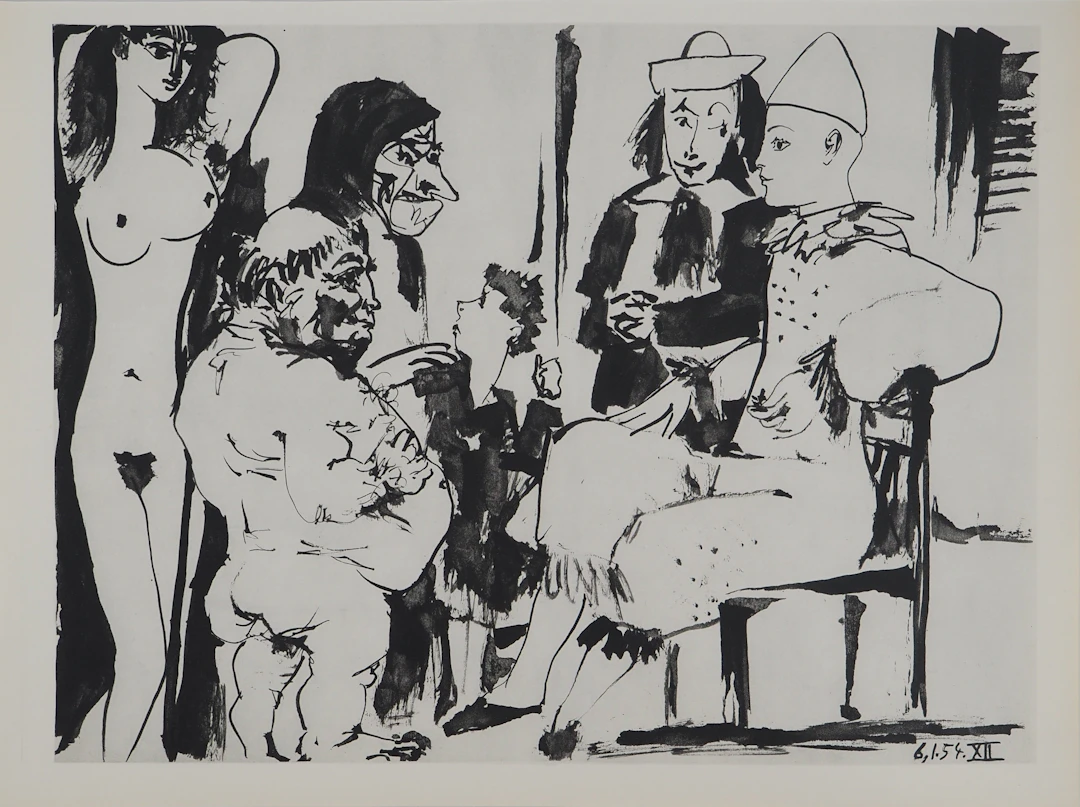 Pablo PICASSO : Comédie Humaine, Le cirque sensuel, Héliogravure