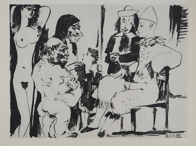 Pablo PICASSO : Comédie Humaine, Le cirque sensuel, Héliogravure