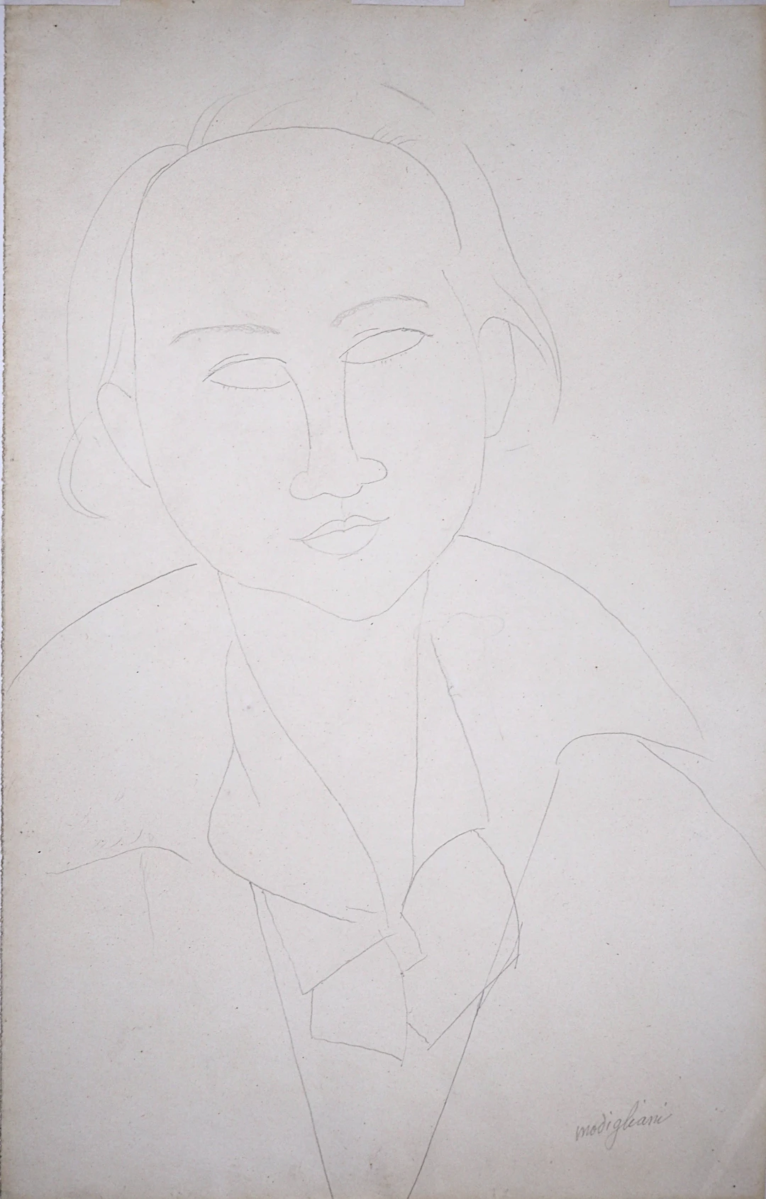 Amedeo MODIGLIANI - Portrait de femme, c. 1917 - Dessin original signé