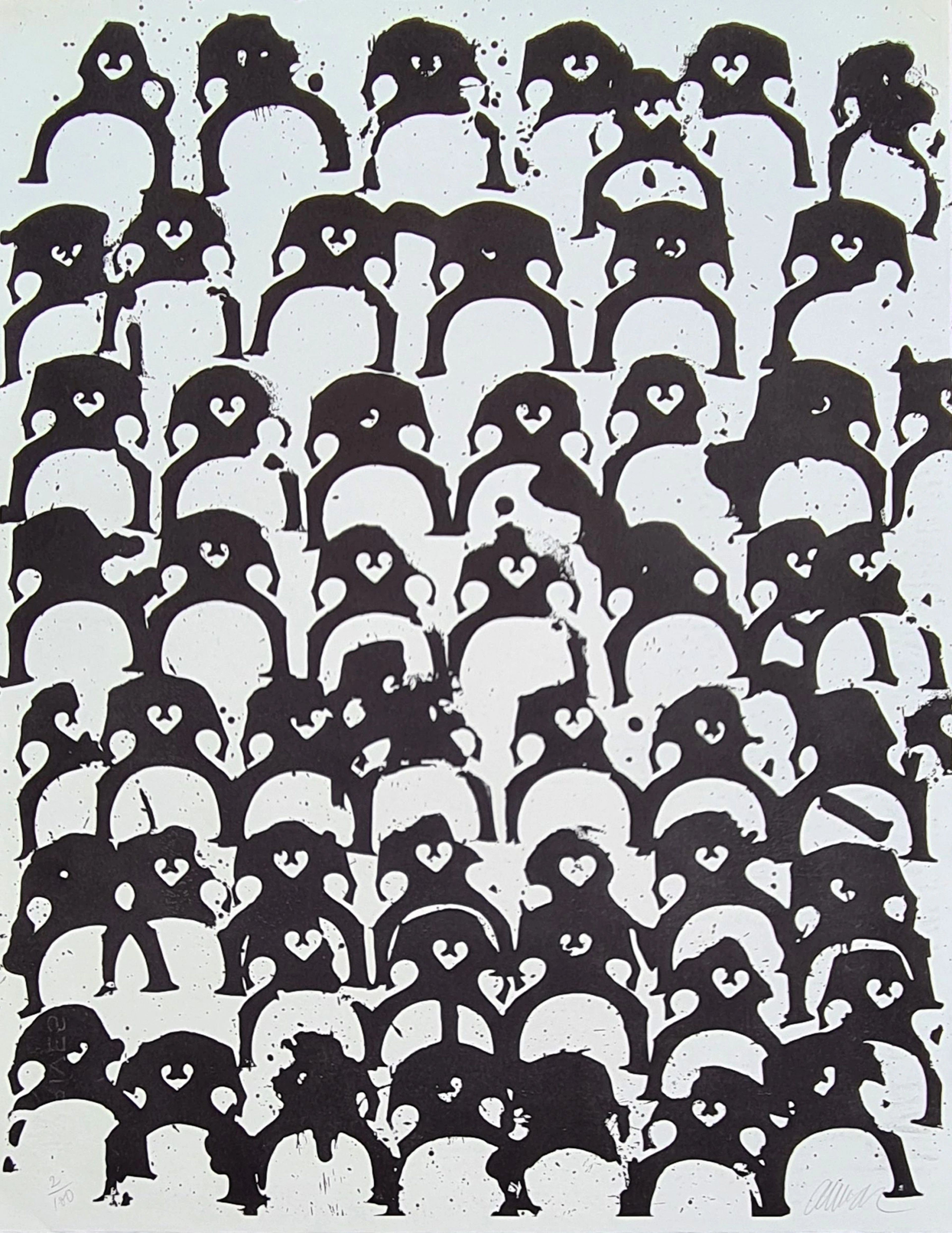Arman - Les cavaliers - Lithographie originale signée numérotée au crayon