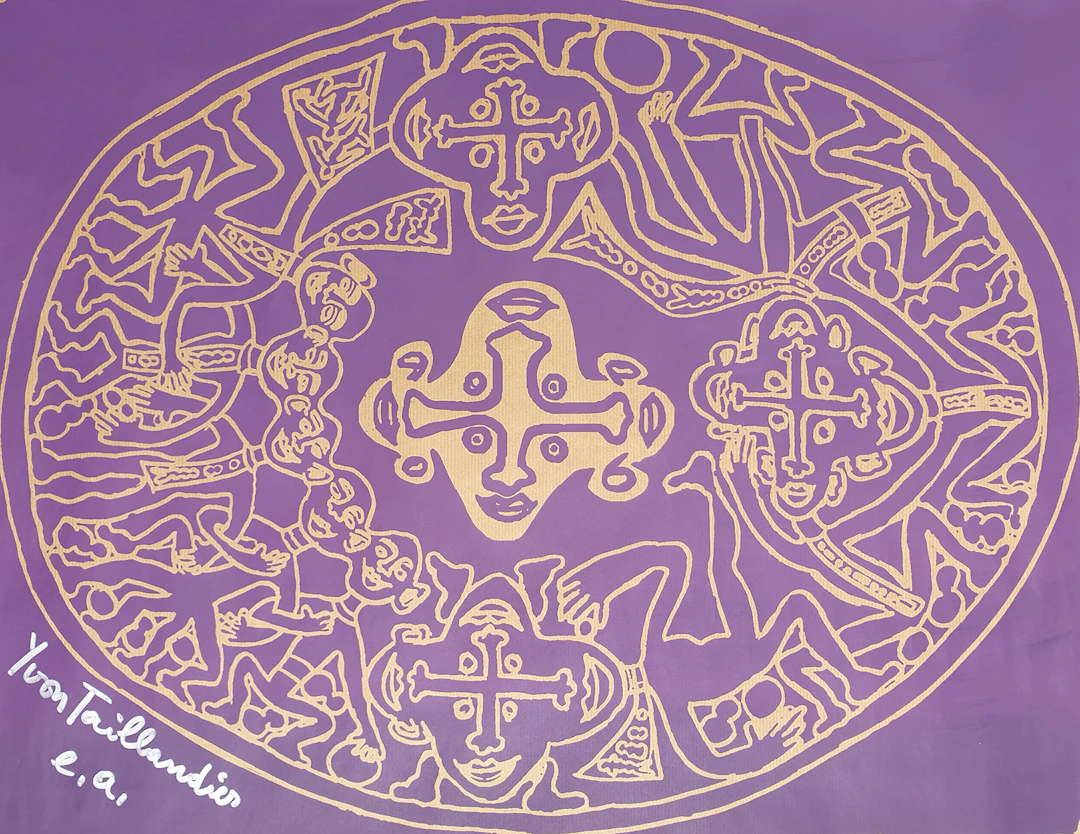 Yvon TAILLANDIER- Tribal violet, 2018 - Sérigraphie signée