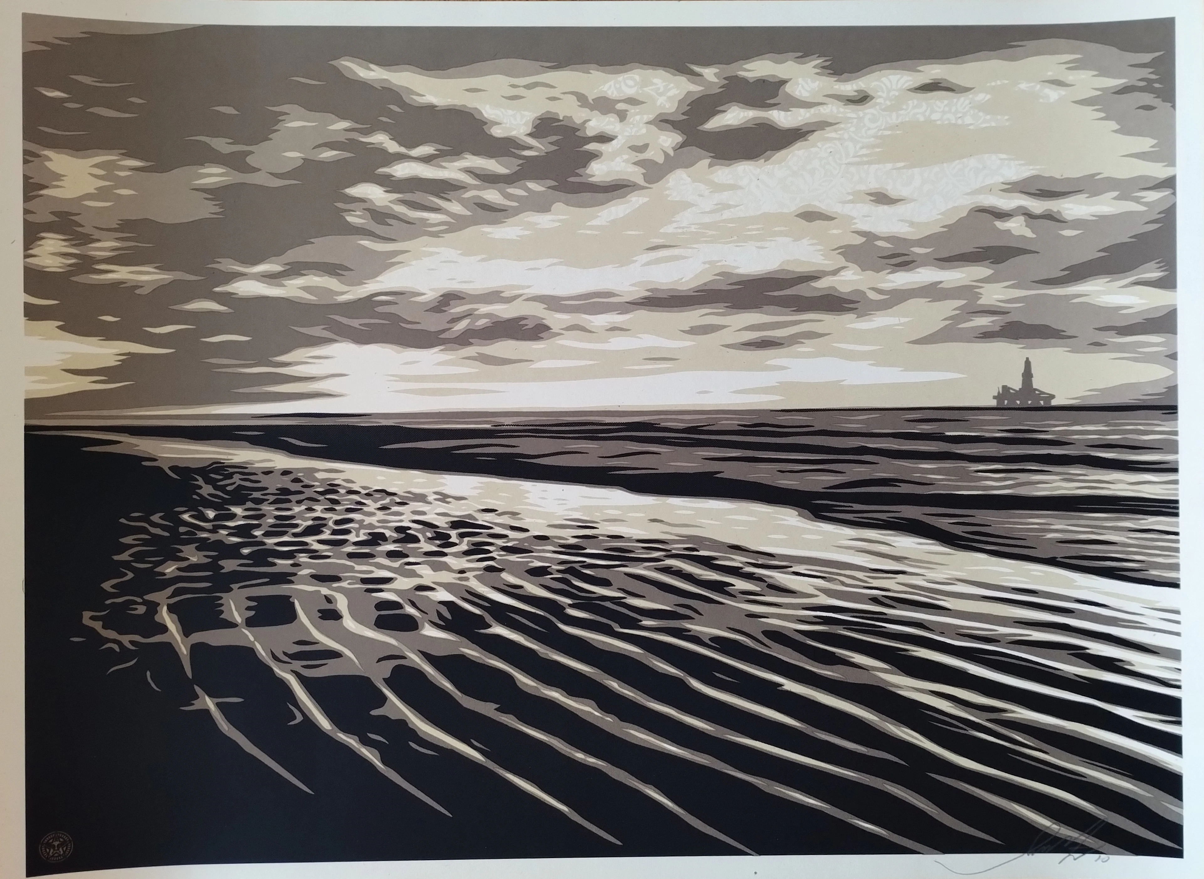 Shepard FAIREY (Obey) - Moon Over Biloxi White, 2011 - Sérigraphie