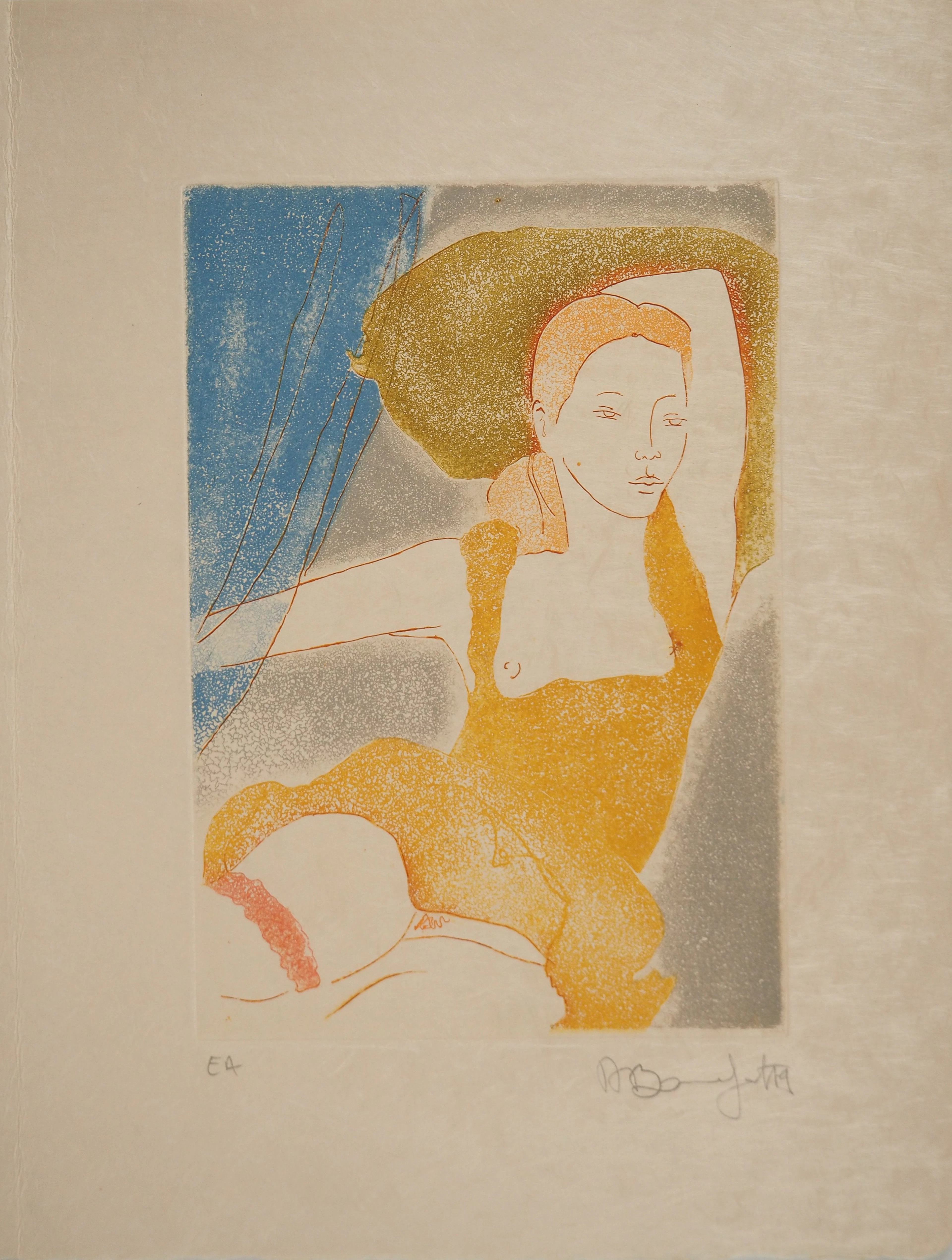 Alain BONNEFOIT : La courtisane, Gravure originale signée