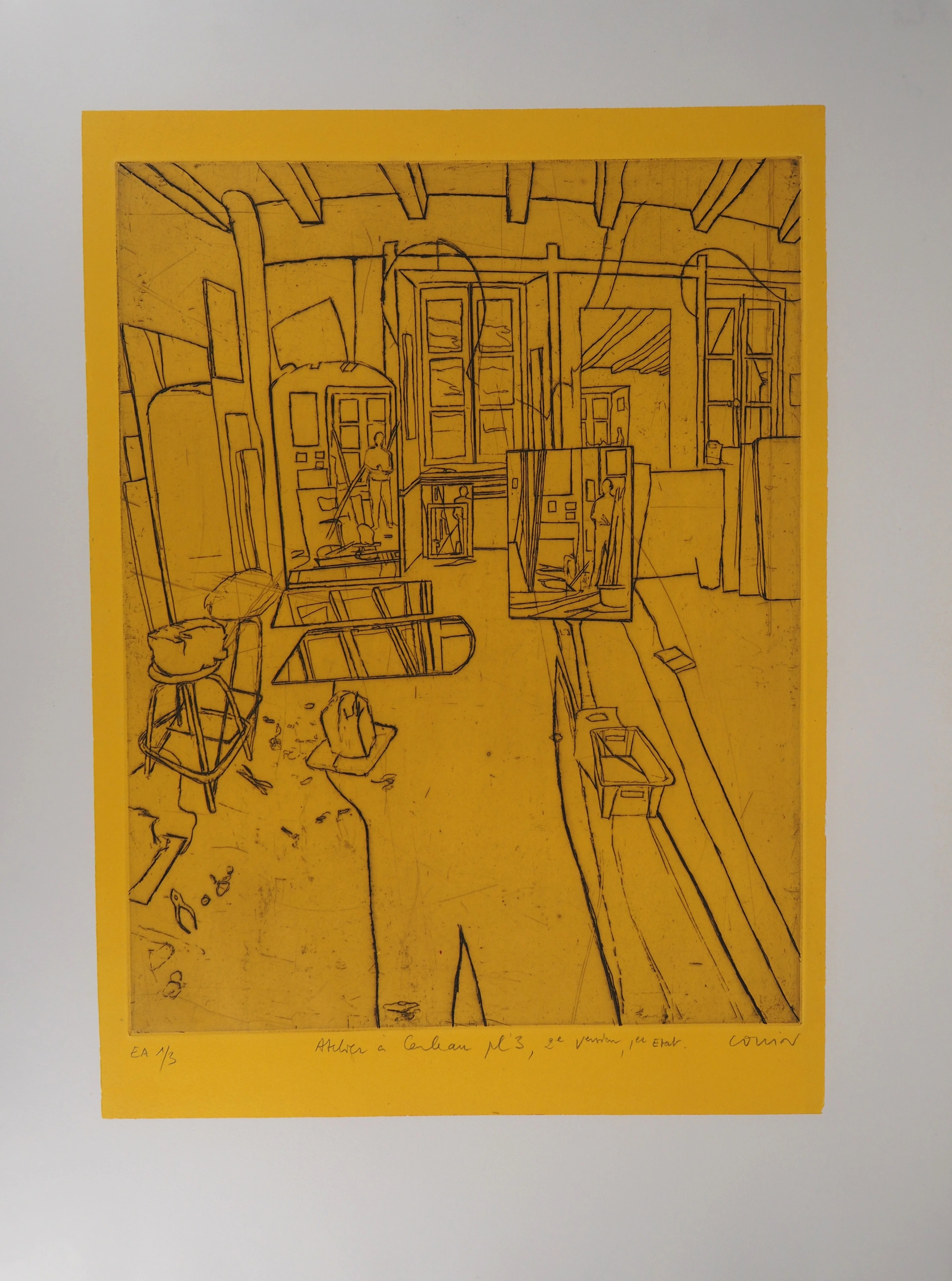 Pierre COLLIN : L’atelier- Gravure Originale Signée