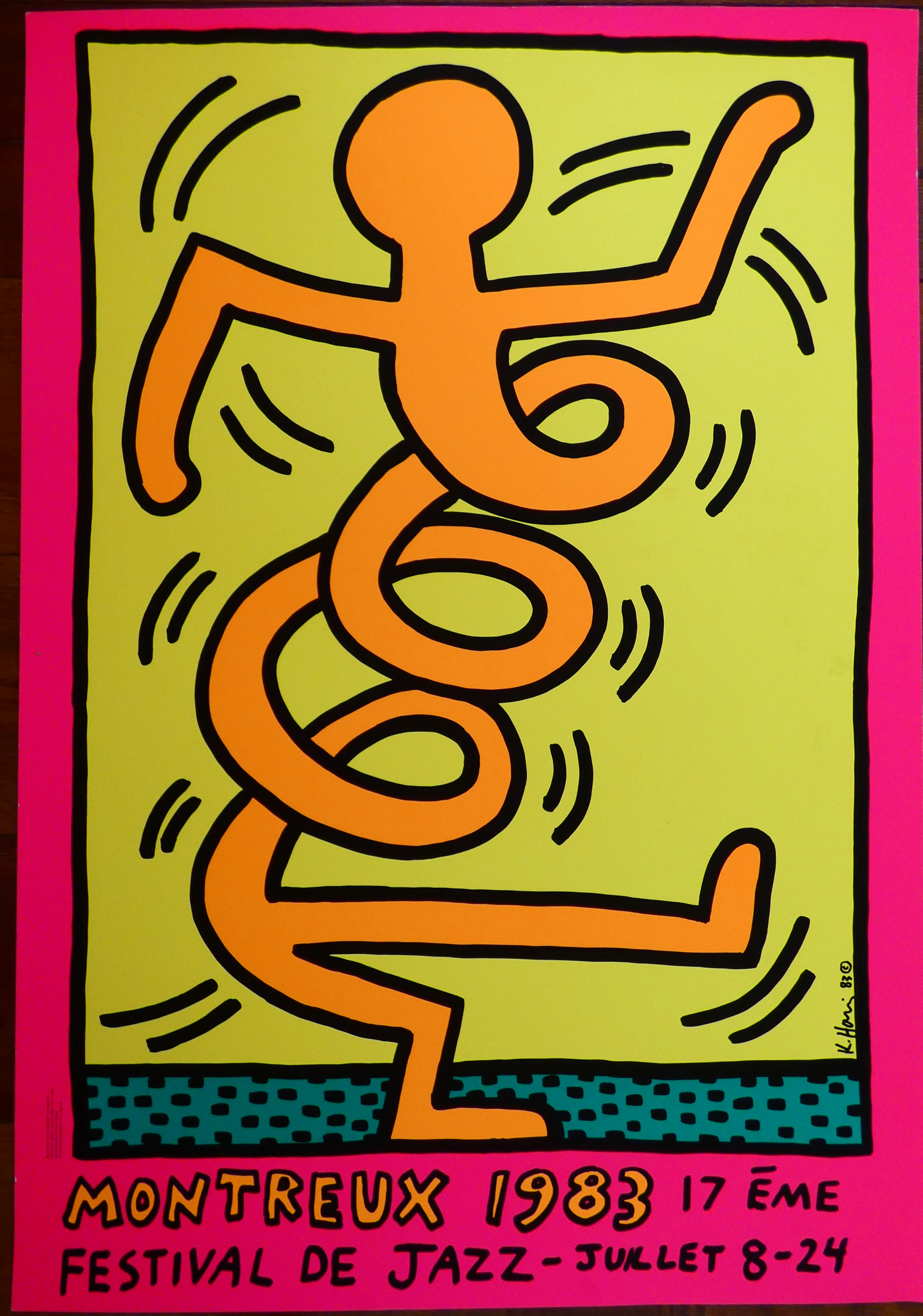 Keith HARING - Montreux Jazz Festival (orange), 1983, Sérigraphie