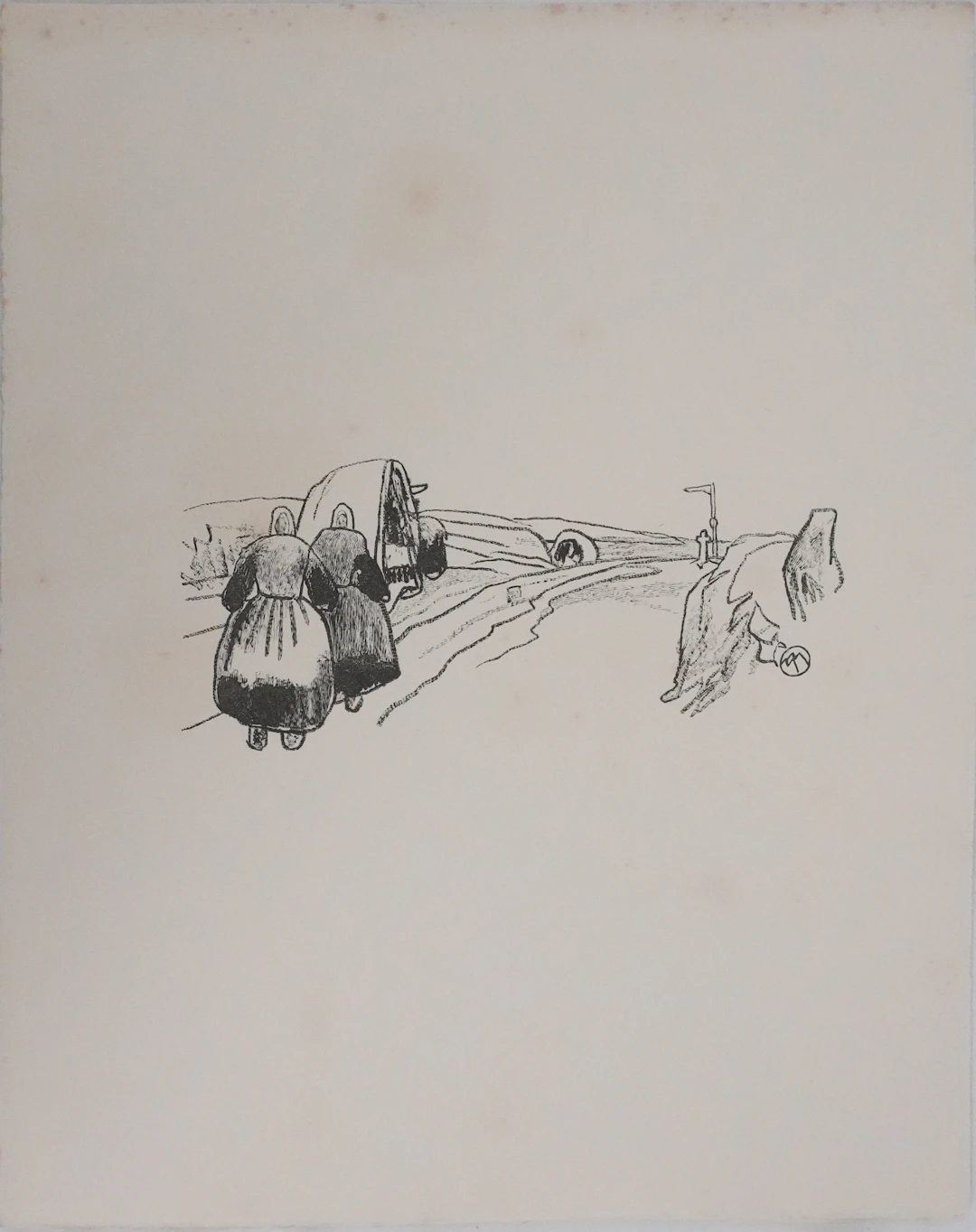 Mathurin MEHEUT : Bretagne, Le pèlerinage (Noir), Gravure originale signée