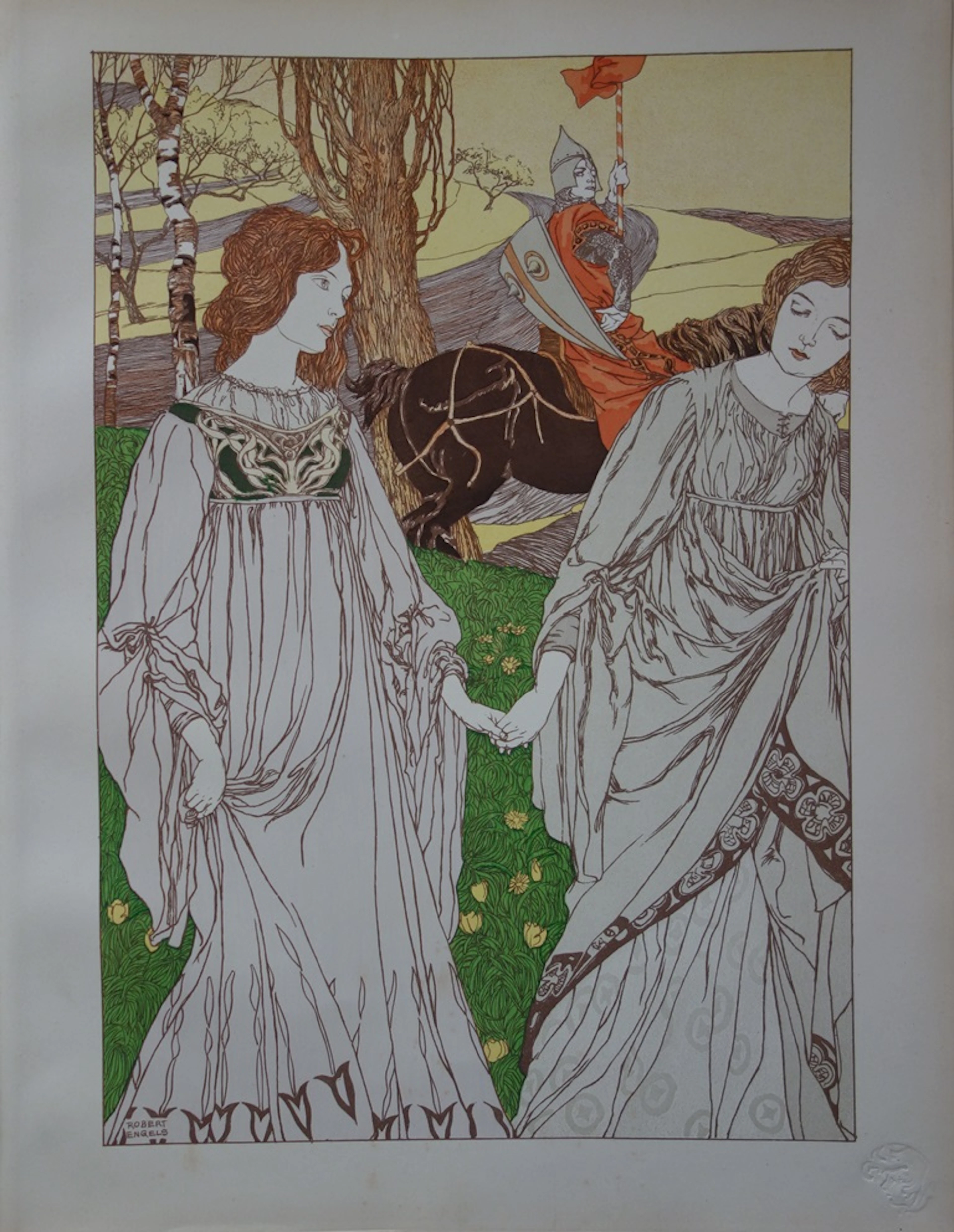 Robert ENGELS - Le Passant, 1897 - Lithographie originale signée