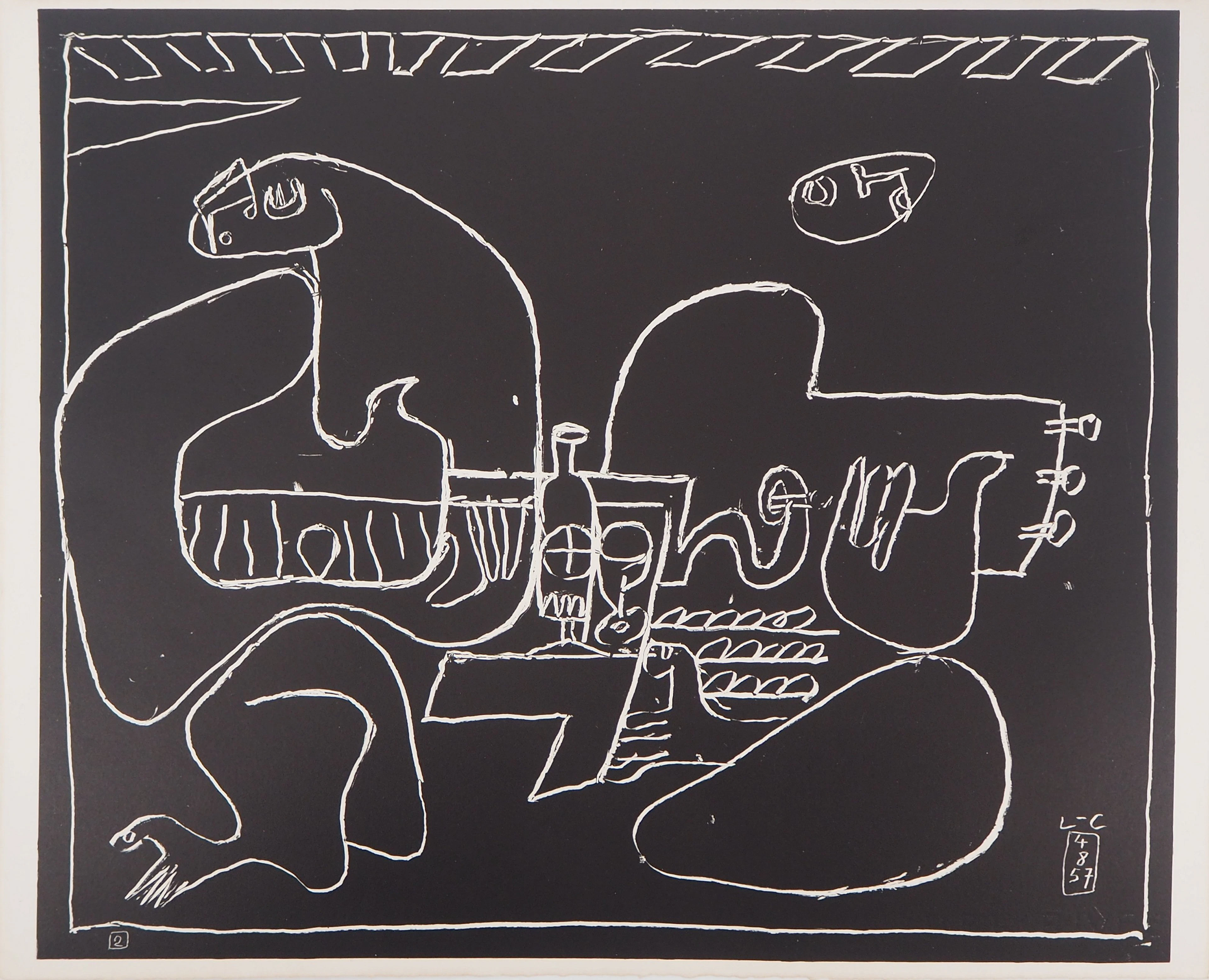 LE CORBUSIER : Deux Musiciennes, 1957 - Lithographie originale signée