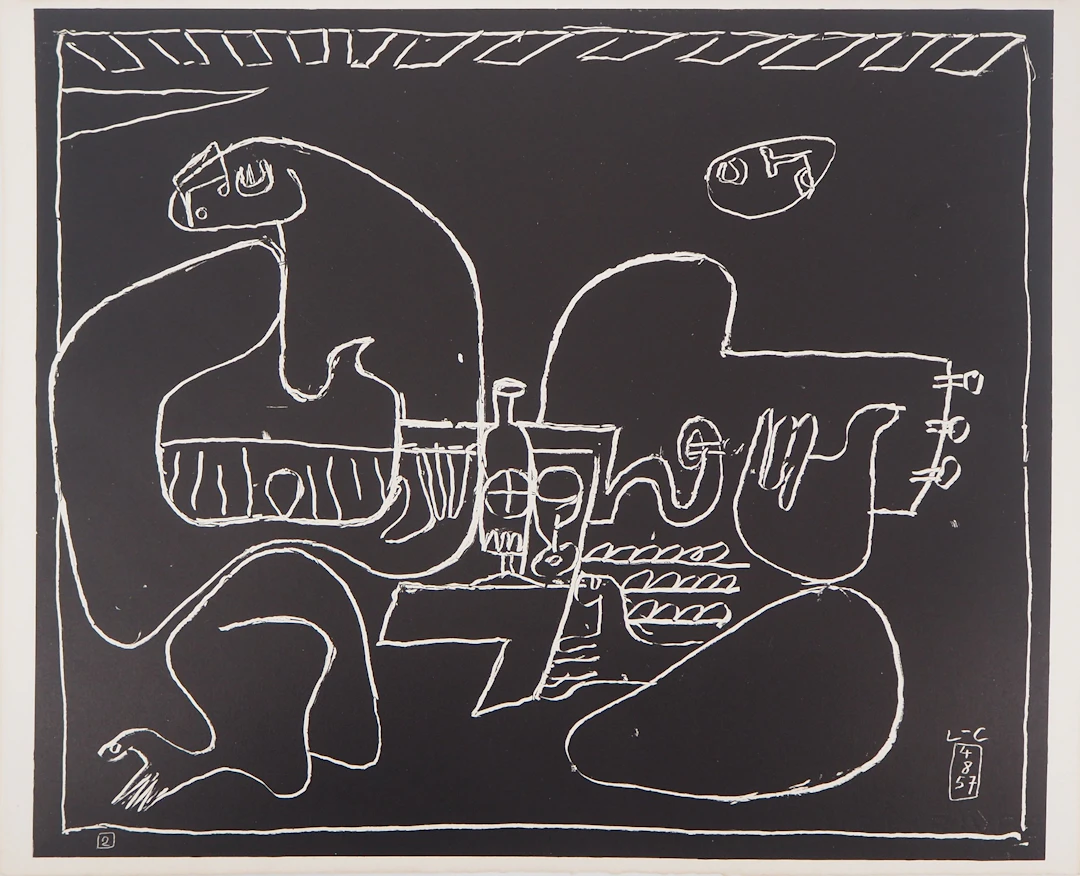 LE CORBUSIER : Deux Musiciennes, 1957 - Lithographie originale signée