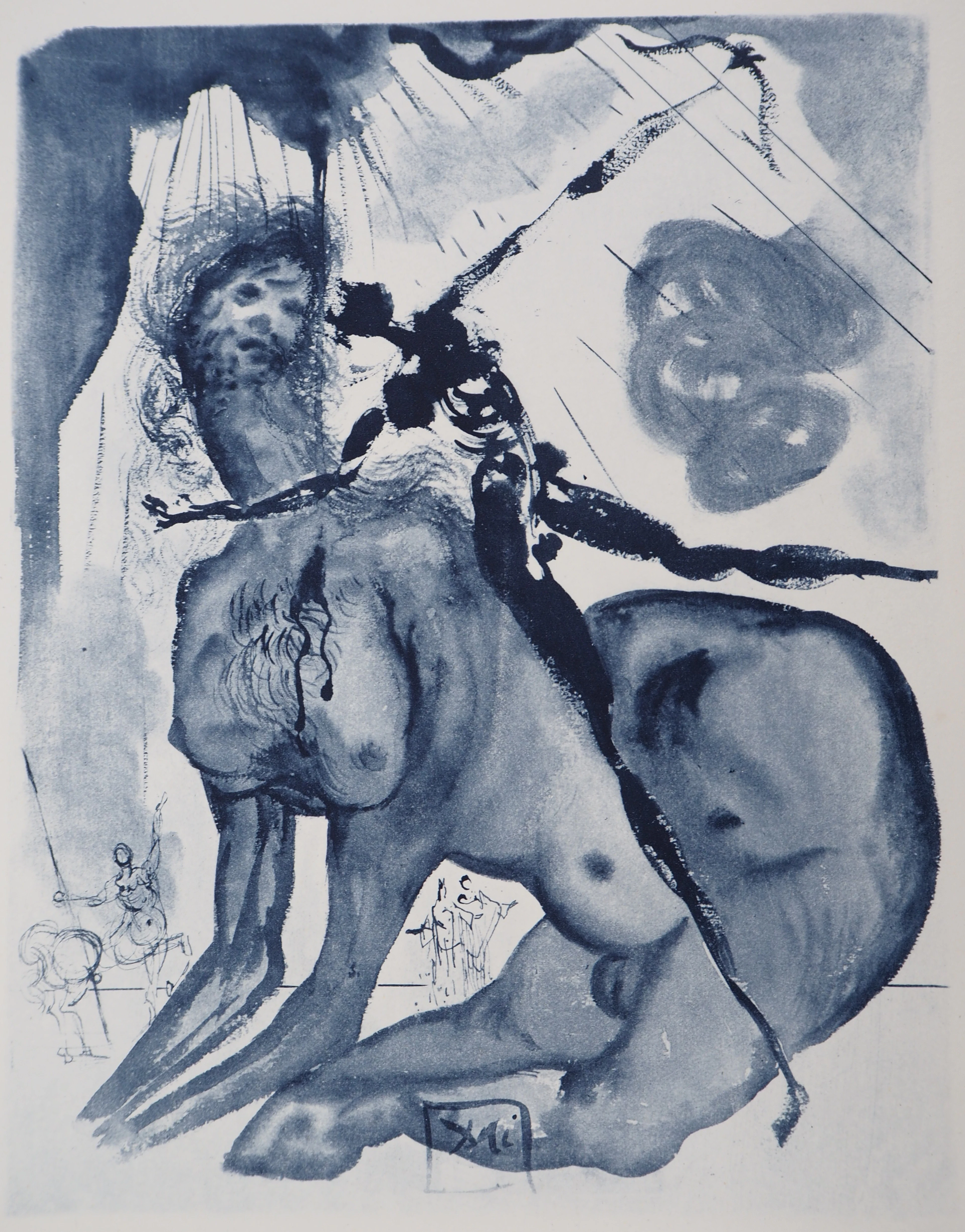 Salvador DALI - Enfer 12 : Le Minotaure - Héliogravure et eau-forte signée