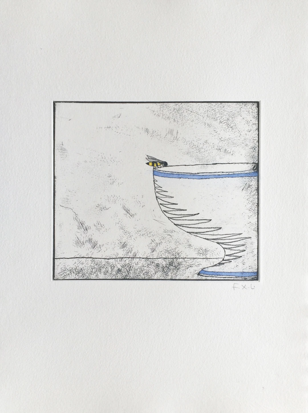 François-Xavier LALANNE - La guêpe, 2003 - Gravure originale signée au crayon