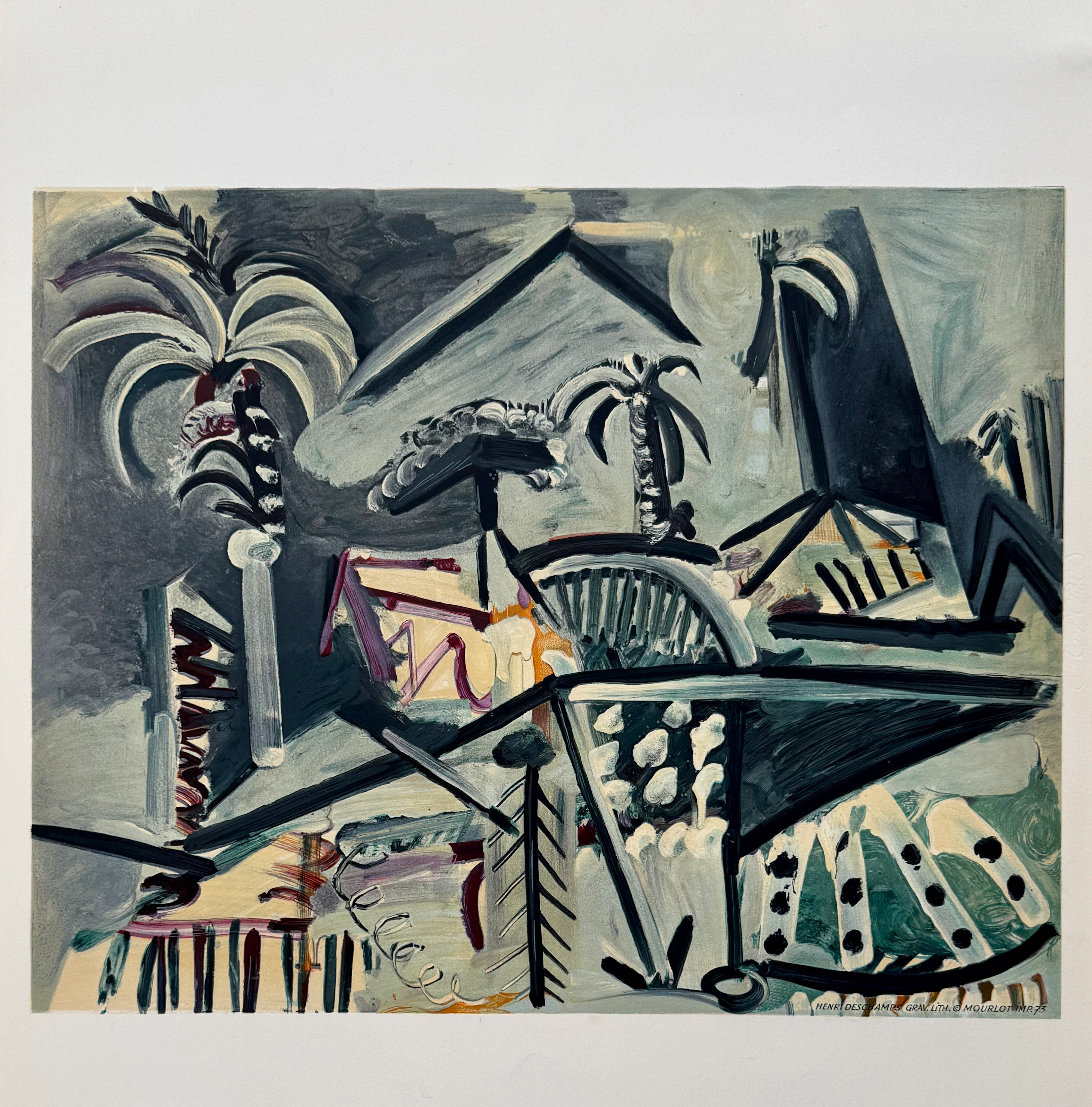 Pablo Picasso - Cannes, lithographie en couleurs 1973