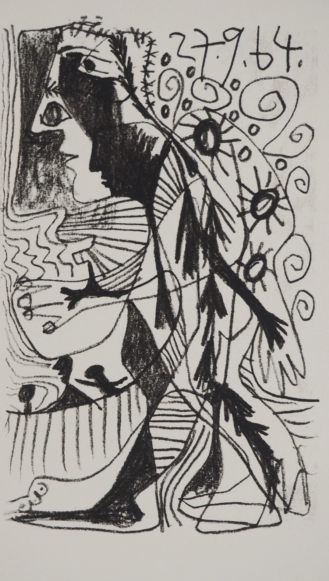 Pablo PICASSO : Le Goût du Bonheur, Portrait cubiste, Lithographie